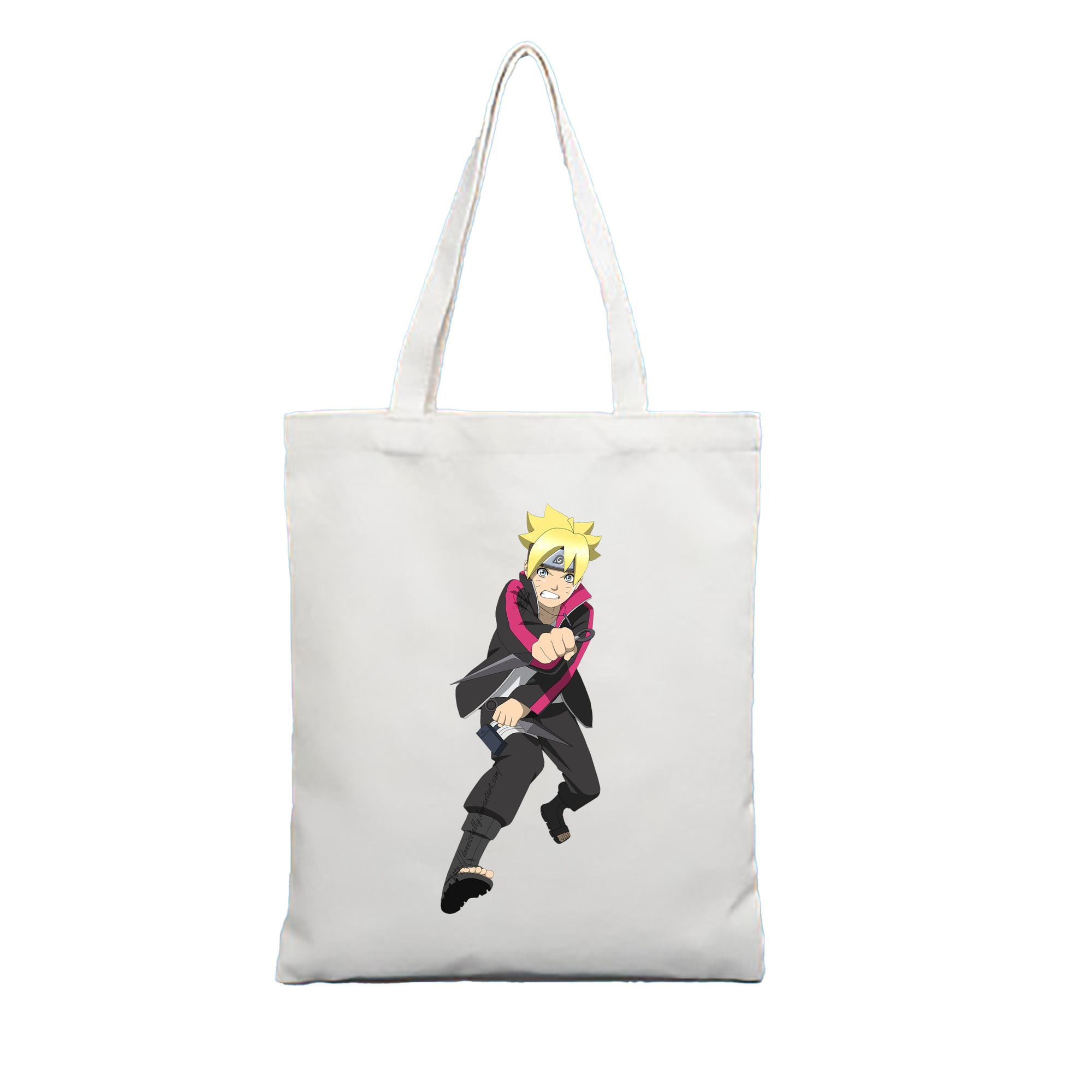 （画像用） NARUTO -ナルト- うずまき ボルト Uzumaki Boruto 縦型キャンバス生地手提げバッグ　トートバッグ