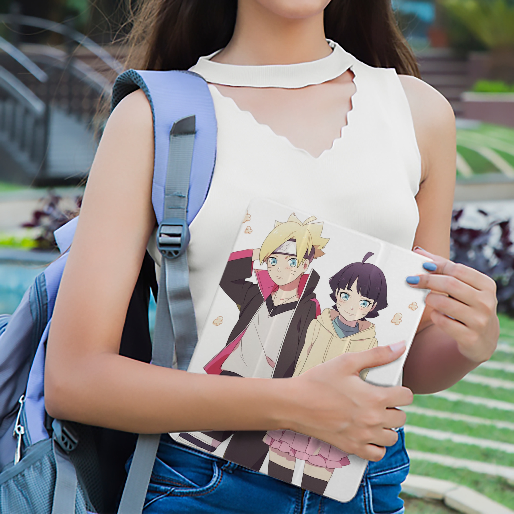 NARUTO -ナルト- うずまき ボルト Uzumaki Boruto IPad ケース ペン収納付き 三つ折りスタンド PUレザー×シリコン 対応機種9.5/10.5/10.9インチ
