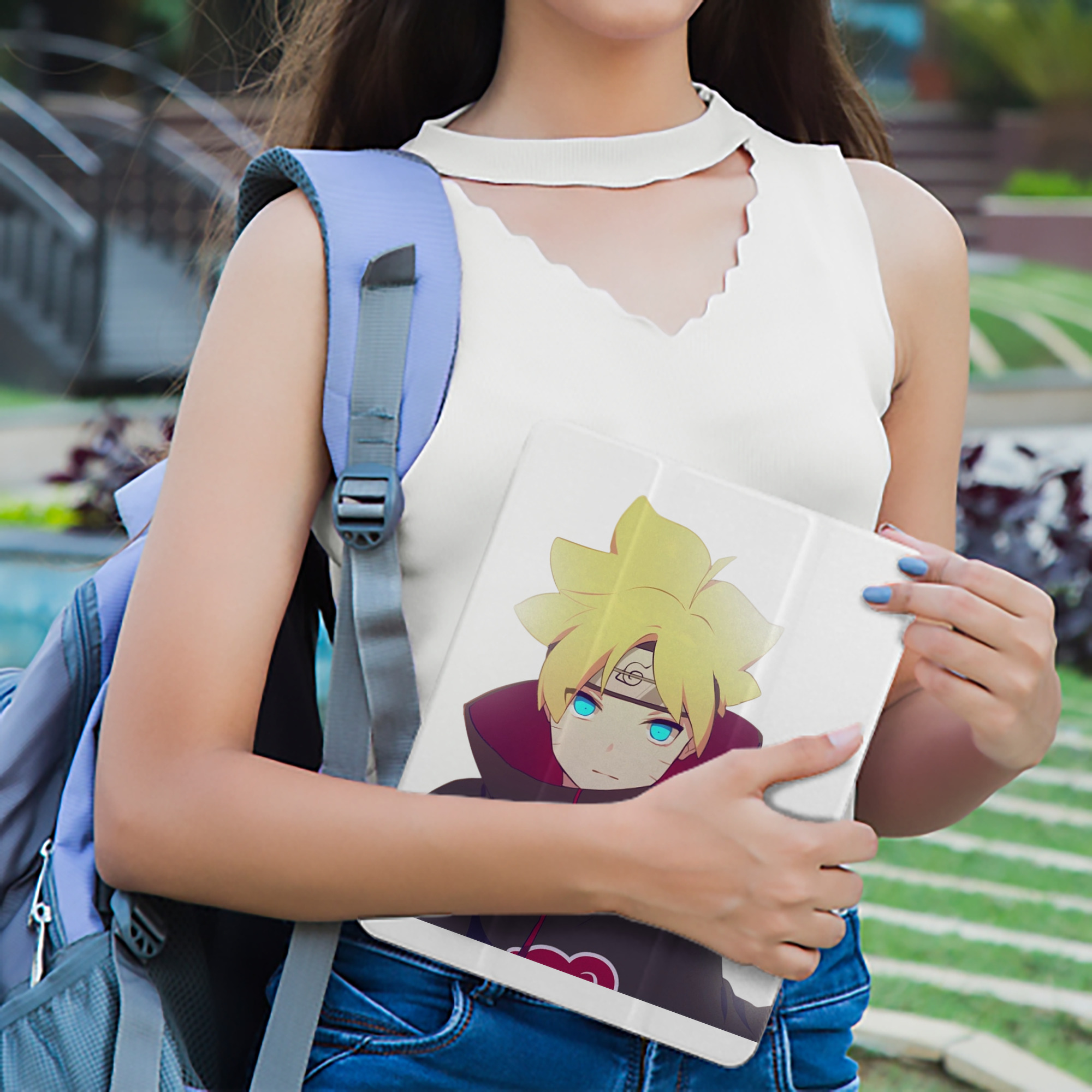 NARUTO -ナルト- うずまき ボルト Uzumaki Boruto IPad ケース ペン収納付き 三つ折りスタンド PUレザー×シリコン 対応機種9.5/10.5/10.9インチ