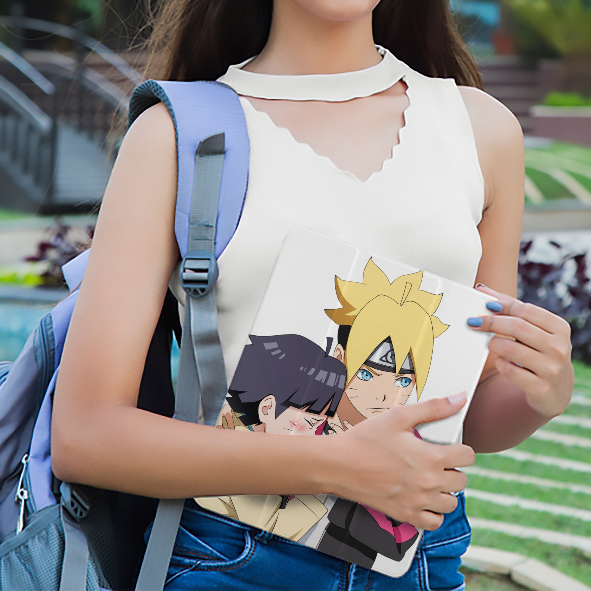 NARUTO -ナルト- うずまき ボルト Uzumaki Boruto IPad ケース ペン収納付き 三つ折りスタンド PUレザー×シリコン 対応機種9.5/10.5/10.9インチ