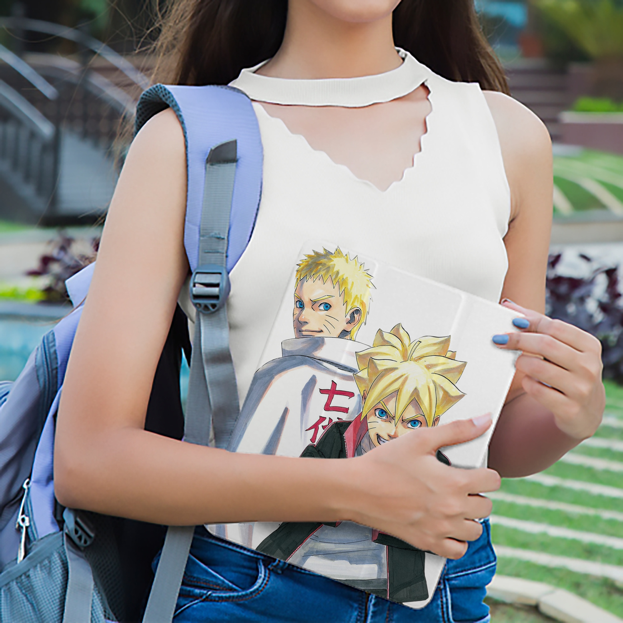 NARUTO -ナルト- うずまき ボルト Uzumaki Boruto IPad ケース ペン収納付き 三つ折りスタンド PUレザー×シリコン 対応機種9.5/10.5/10.9インチ