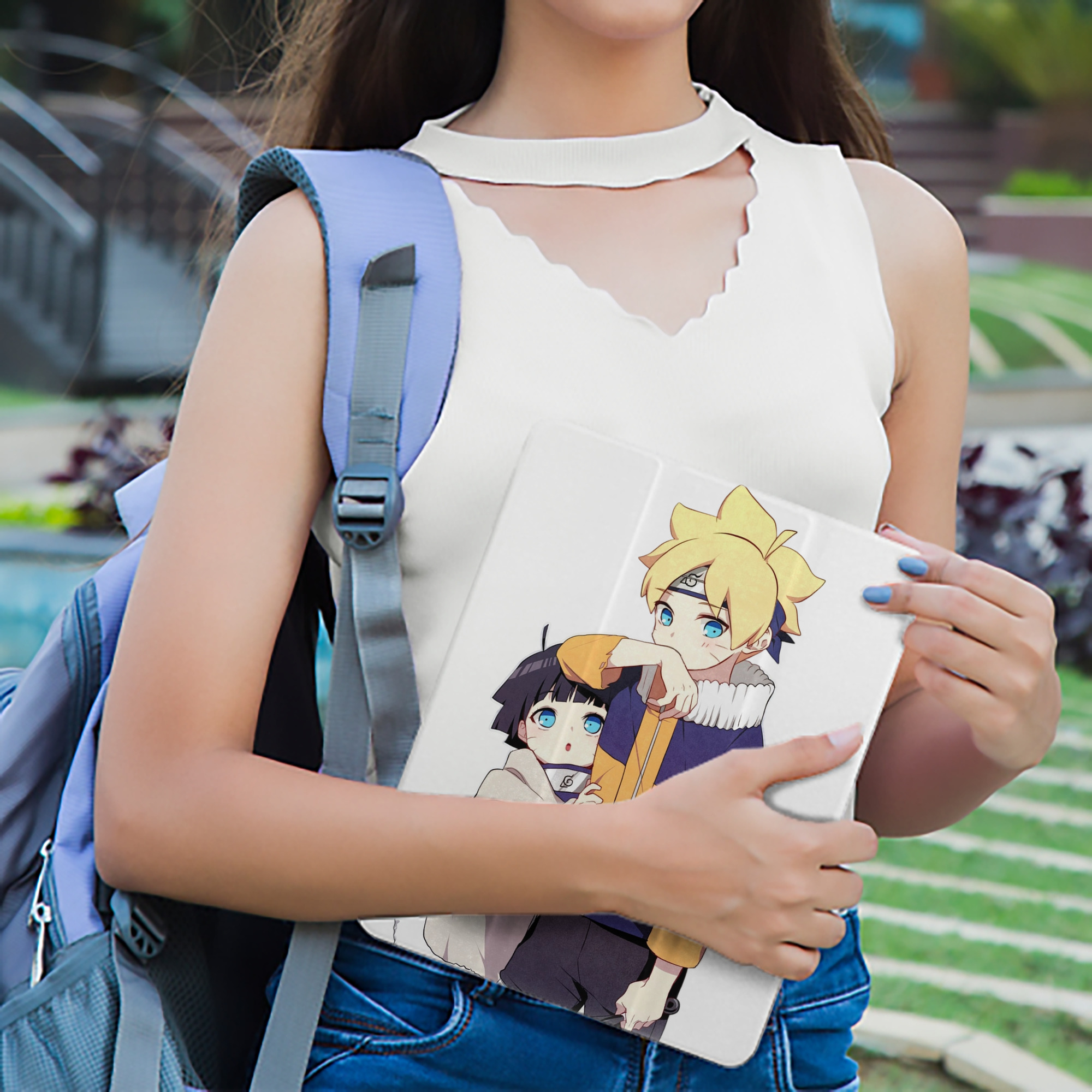 NARUTO -ナルト- うずまき ボルト Uzumaki Boruto IPad ケース ペン収納付き 三つ折りスタンド PUレザー×シリコン 対応機種9.5/10.5/10.9インチ