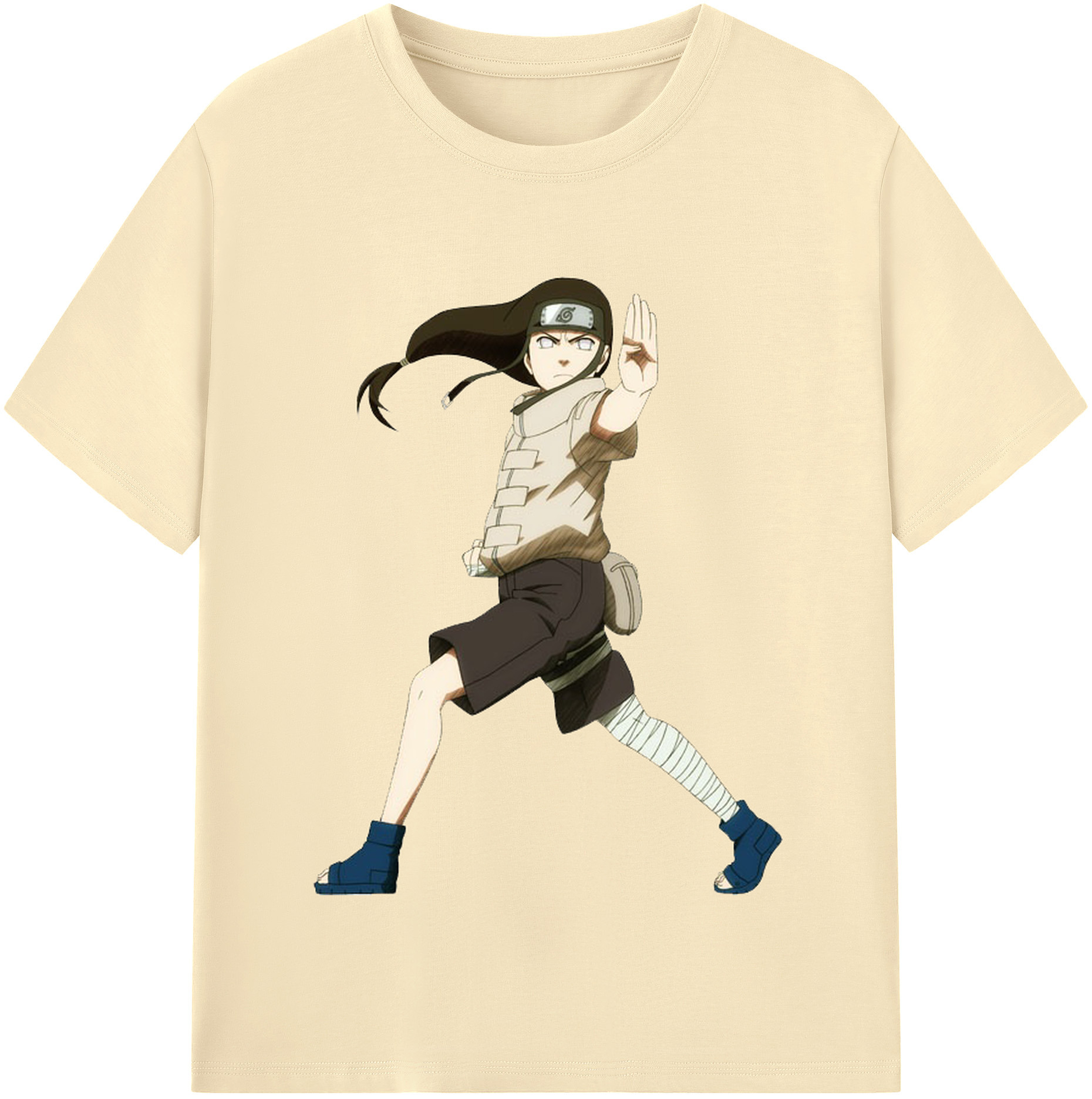 （画像用） NARUTO -ナルト- 日向ネジ Hyūga Neji 綿100％半袖Tシャツ（フロントプリント）
