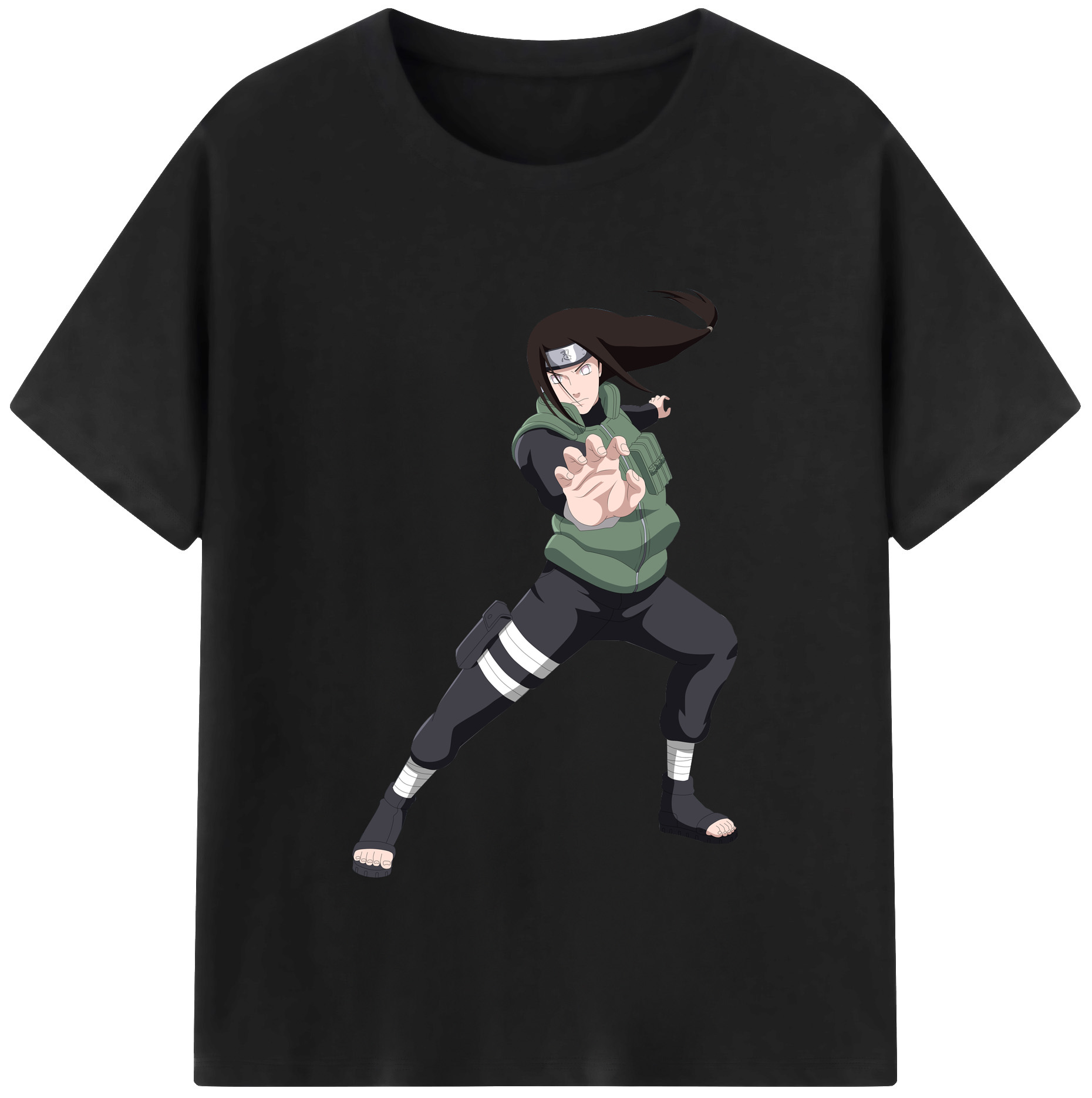 （画像用） NARUTO -ナルト- 日向ネジ Hyūga Neji 綿100％半袖Tシャツ（フロントプリント）