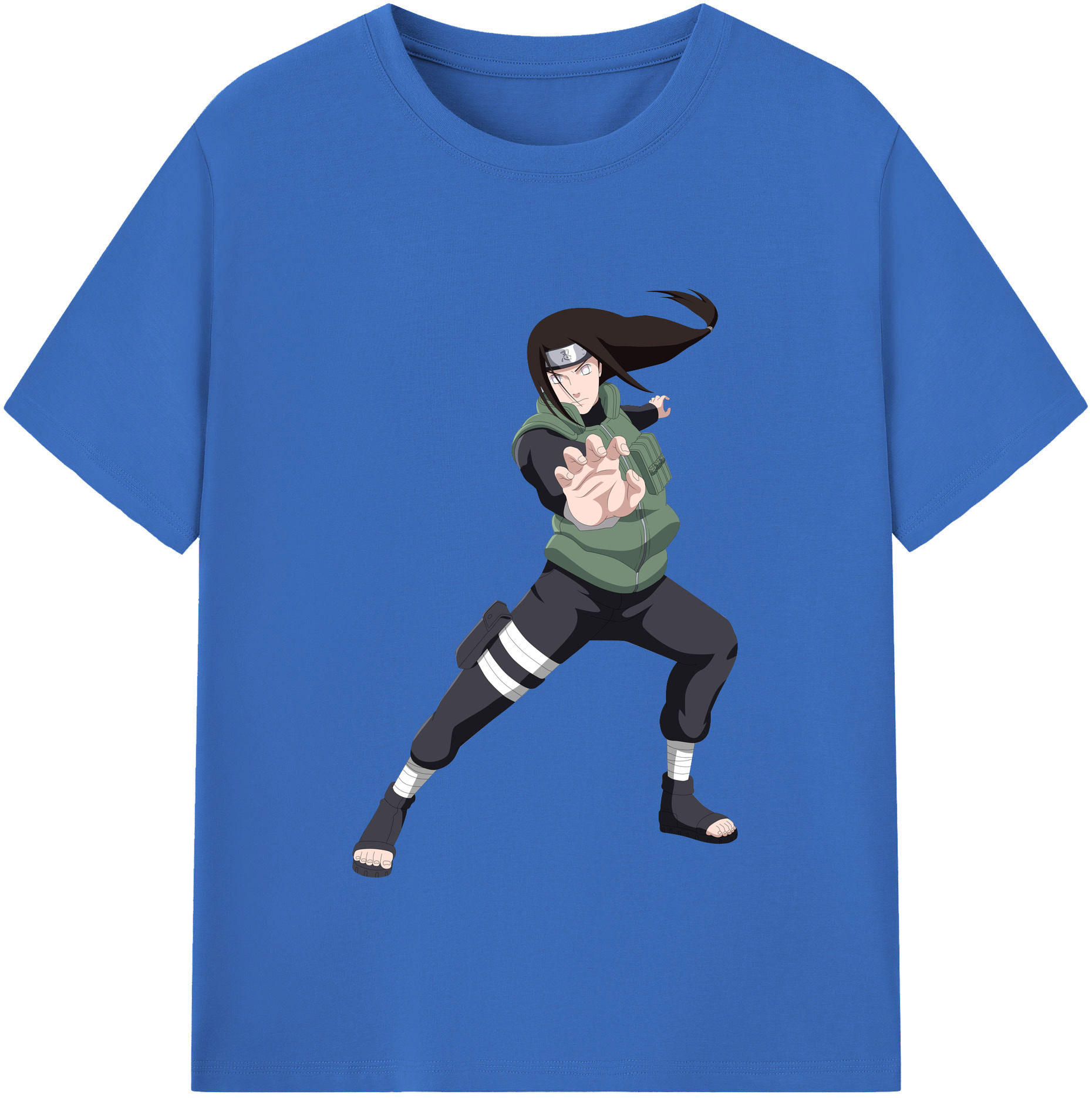（画像用） NARUTO -ナルト- 日向ネジ Hyūga Neji 綿100％半袖Tシャツ（フロントプリント）
