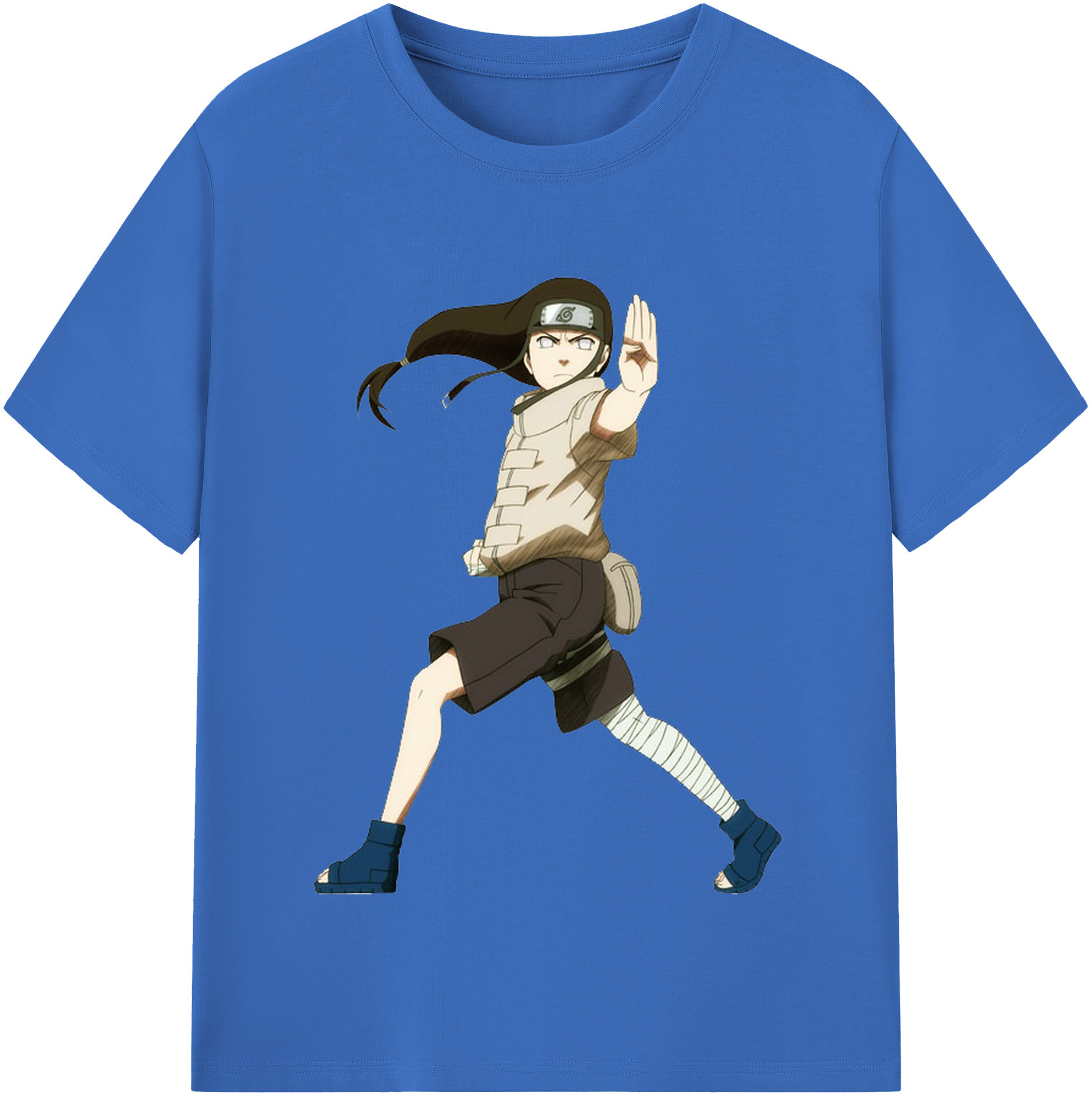 （画像用） NARUTO -ナルト- 日向ネジ Hyūga Neji 綿100％半袖Tシャツ（フロントプリント）