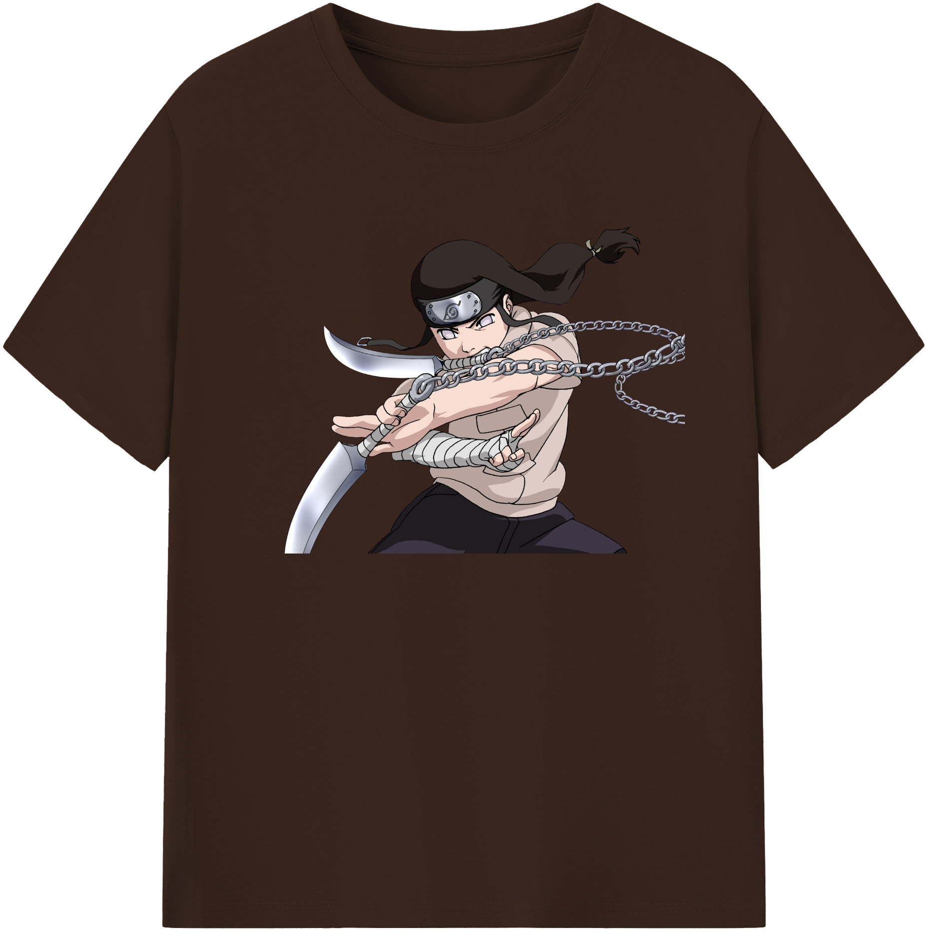 （画像用） NARUTO -ナルト- 日向ネジ Hyūga Neji 綿100％半袖Tシャツ（フロントプリント）