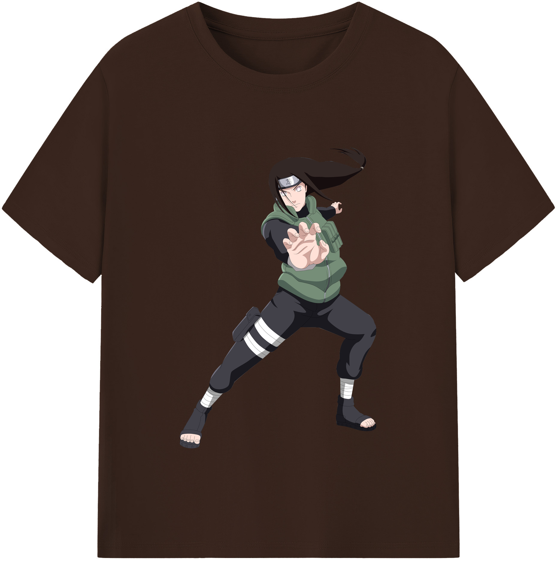 （画像用） NARUTO -ナルト- 日向ネジ Hyūga Neji 綿100％半袖Tシャツ（フロントプリント）
