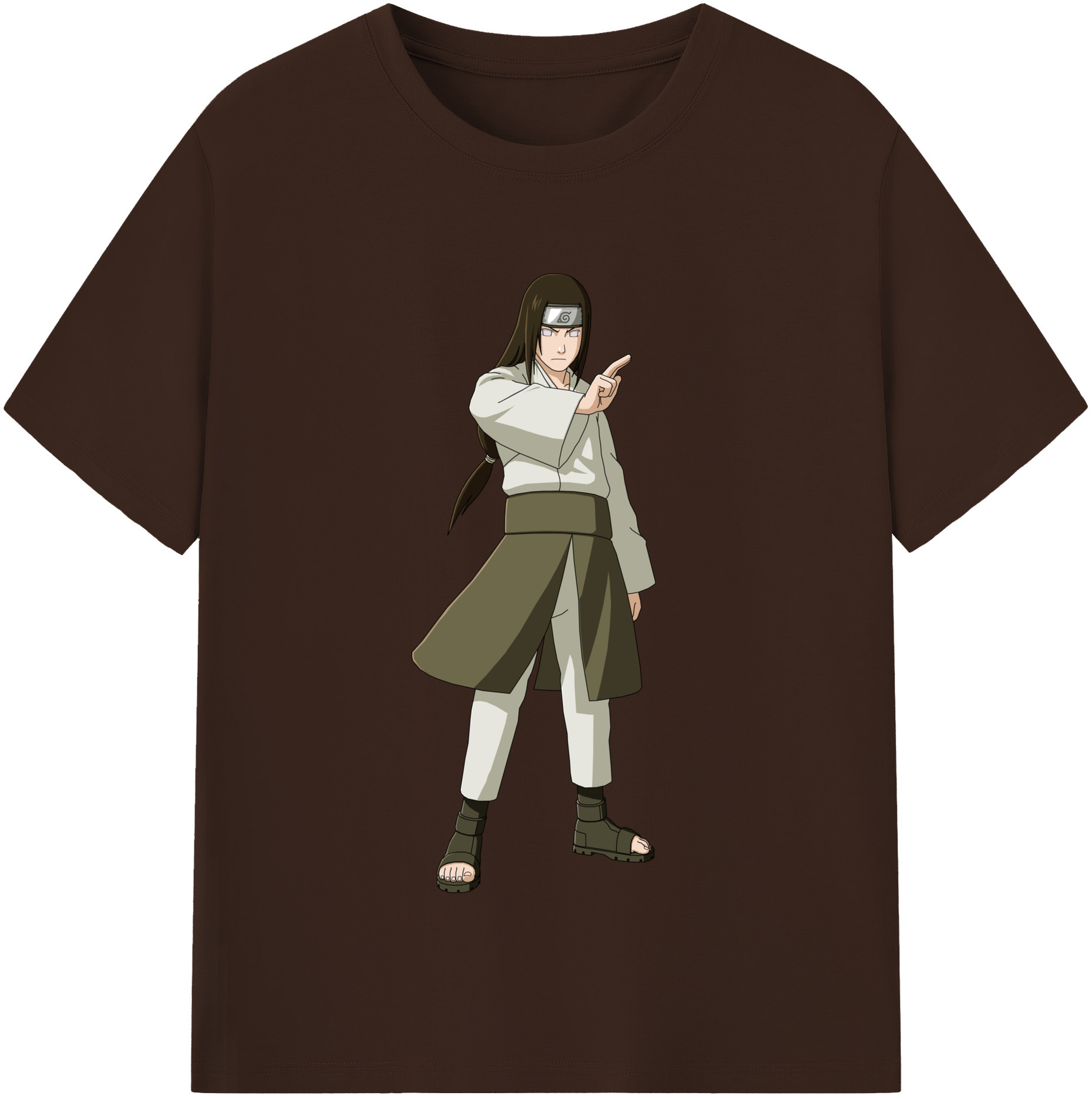 （画像用） NARUTO -ナルト- 日向ネジ Hyūga Neji 綿100％半袖Tシャツ（フロントプリント）