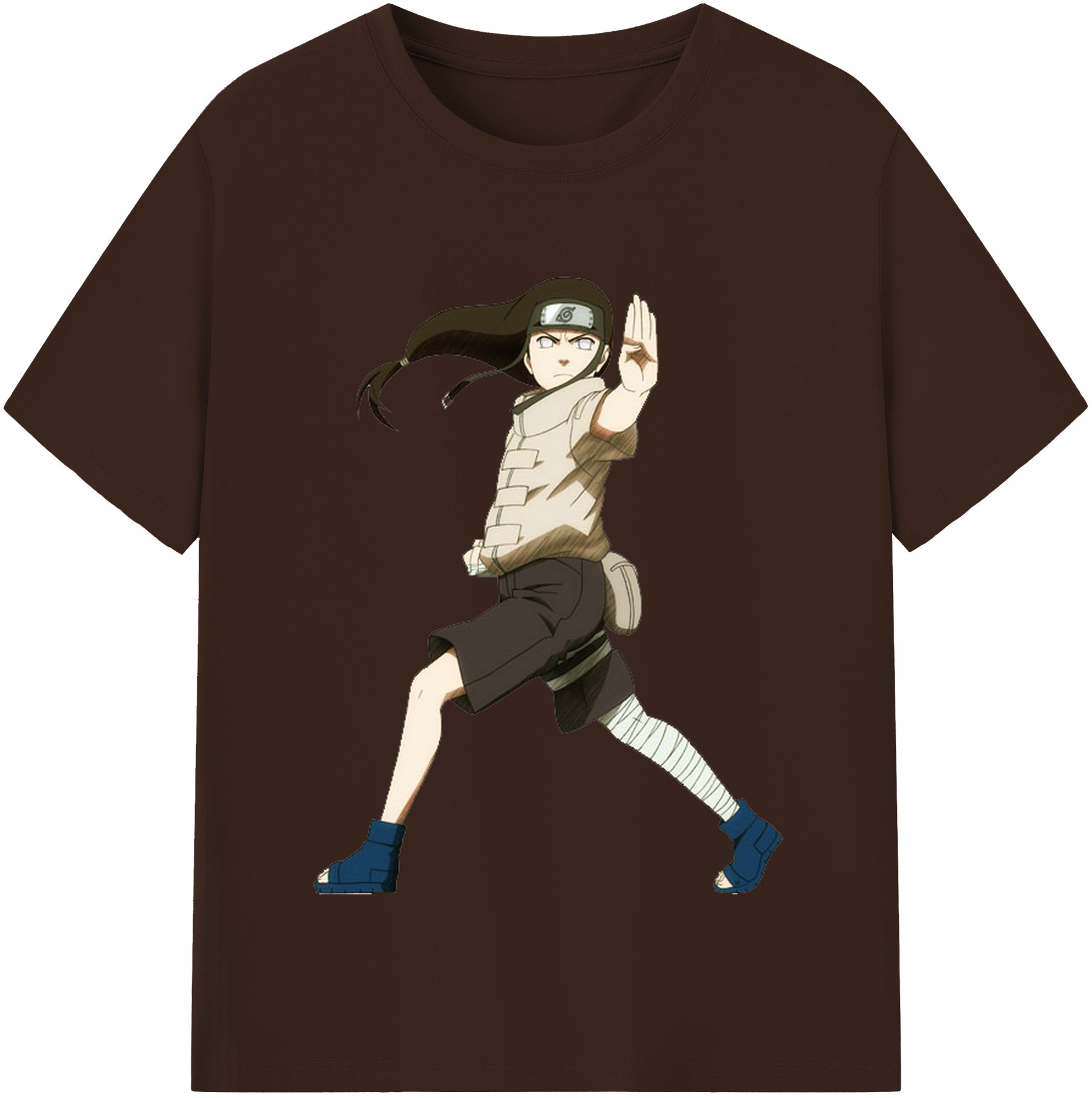 （画像用） NARUTO -ナルト- 日向ネジ Hyūga Neji 綿100％半袖Tシャツ（フロントプリント）