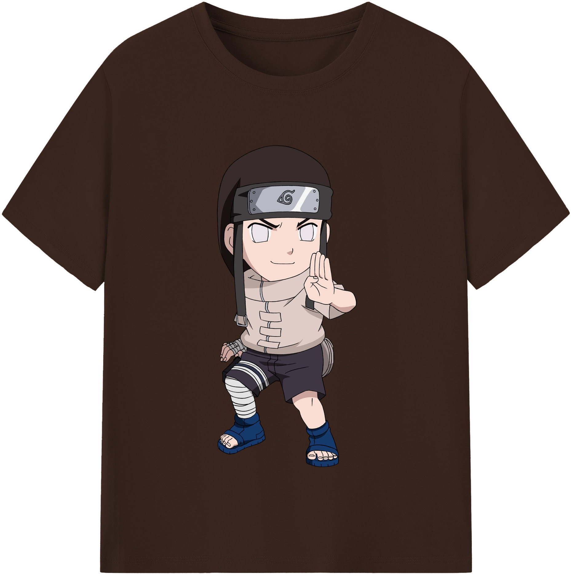 （画像用） NARUTO -ナルト- 日向ネジ Hyūga Neji 綿100％半袖Tシャツ（フロントプリント）