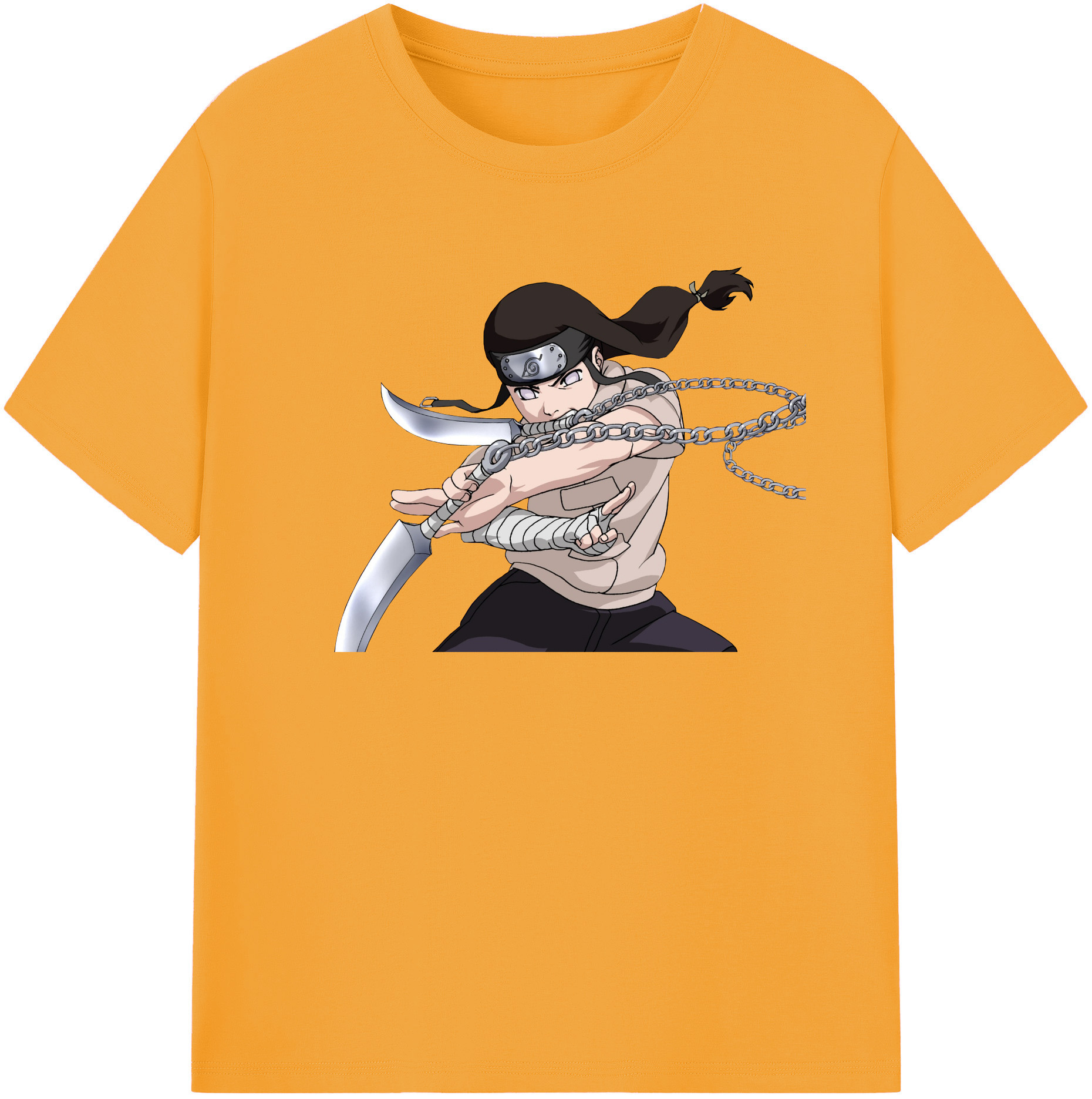 （画像用） NARUTO -ナルト- 日向ネジ Hyūga Neji 綿100％半袖Tシャツ（フロントプリント）