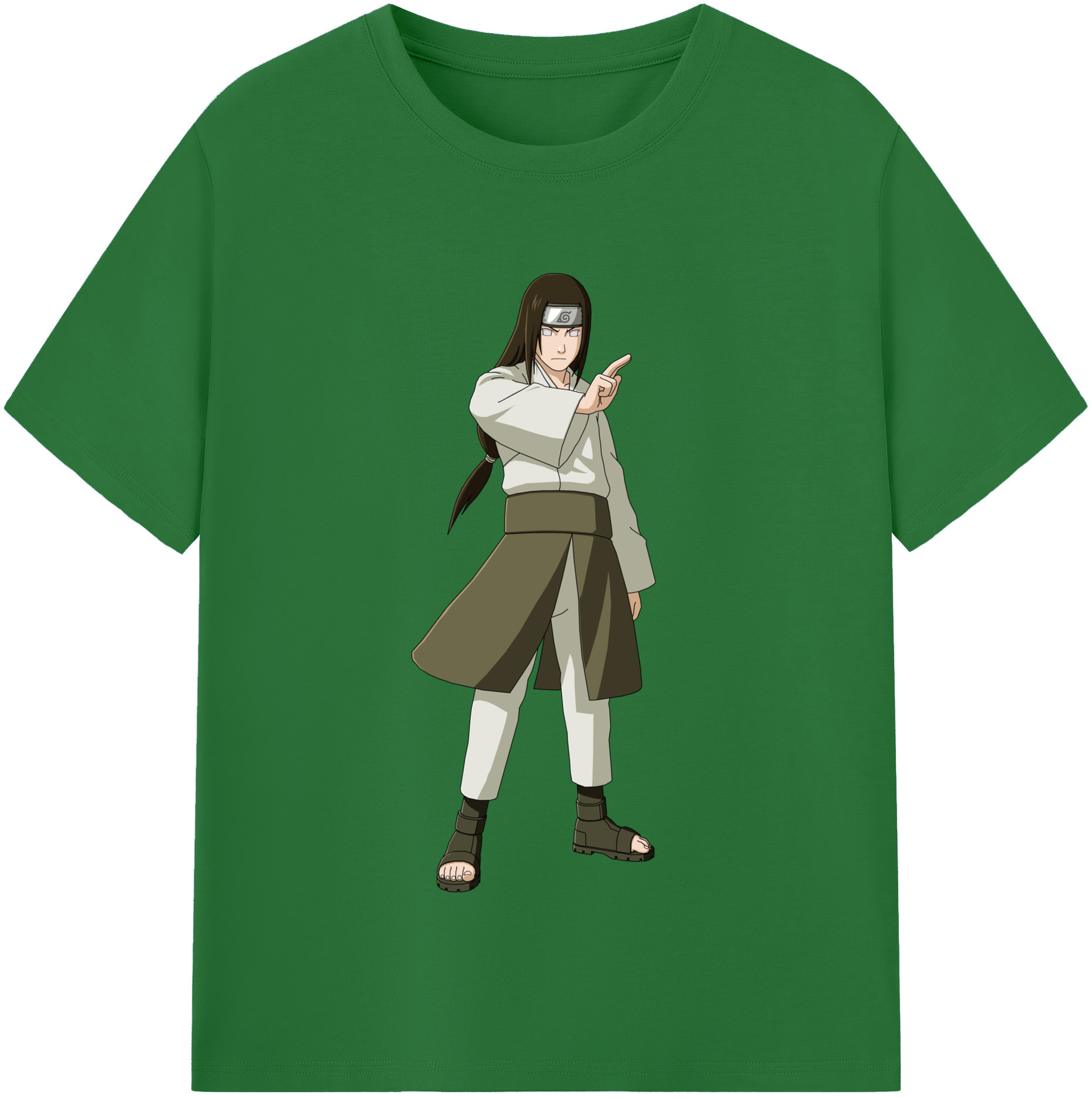（画像用） NARUTO -ナルト- 日向ネジ Hyūga Neji 綿100％半袖Tシャツ（フロントプリント）