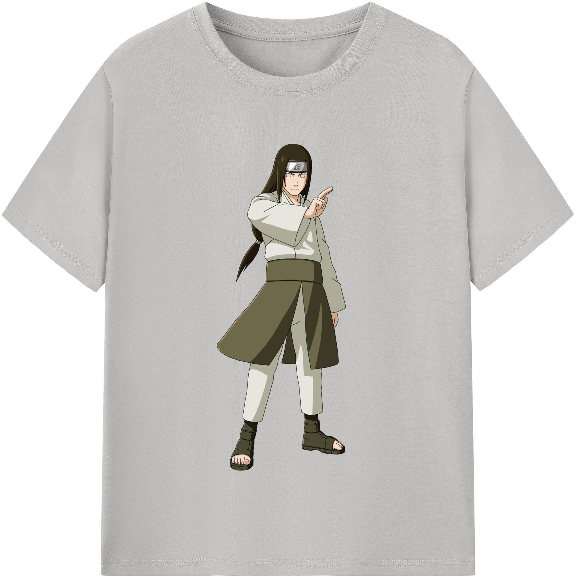 （画像用） NARUTO -ナルト- 日向ネジ Hyūga Neji 綿100％半袖Tシャツ（フロントプリント）