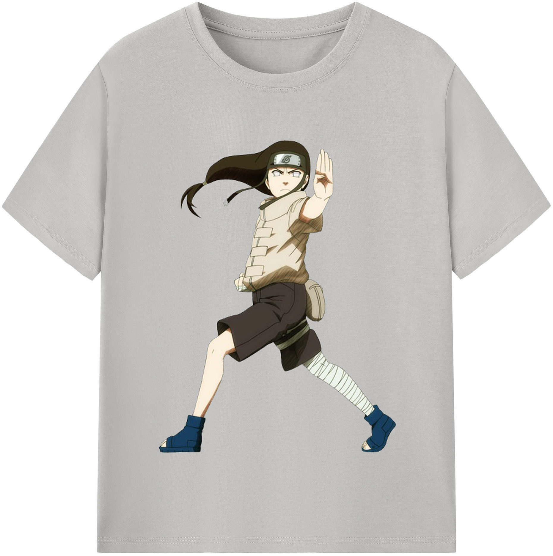 （画像用） NARUTO -ナルト- 日向ネジ Hyūga Neji 綿100％半袖Tシャツ（フロントプリント）
