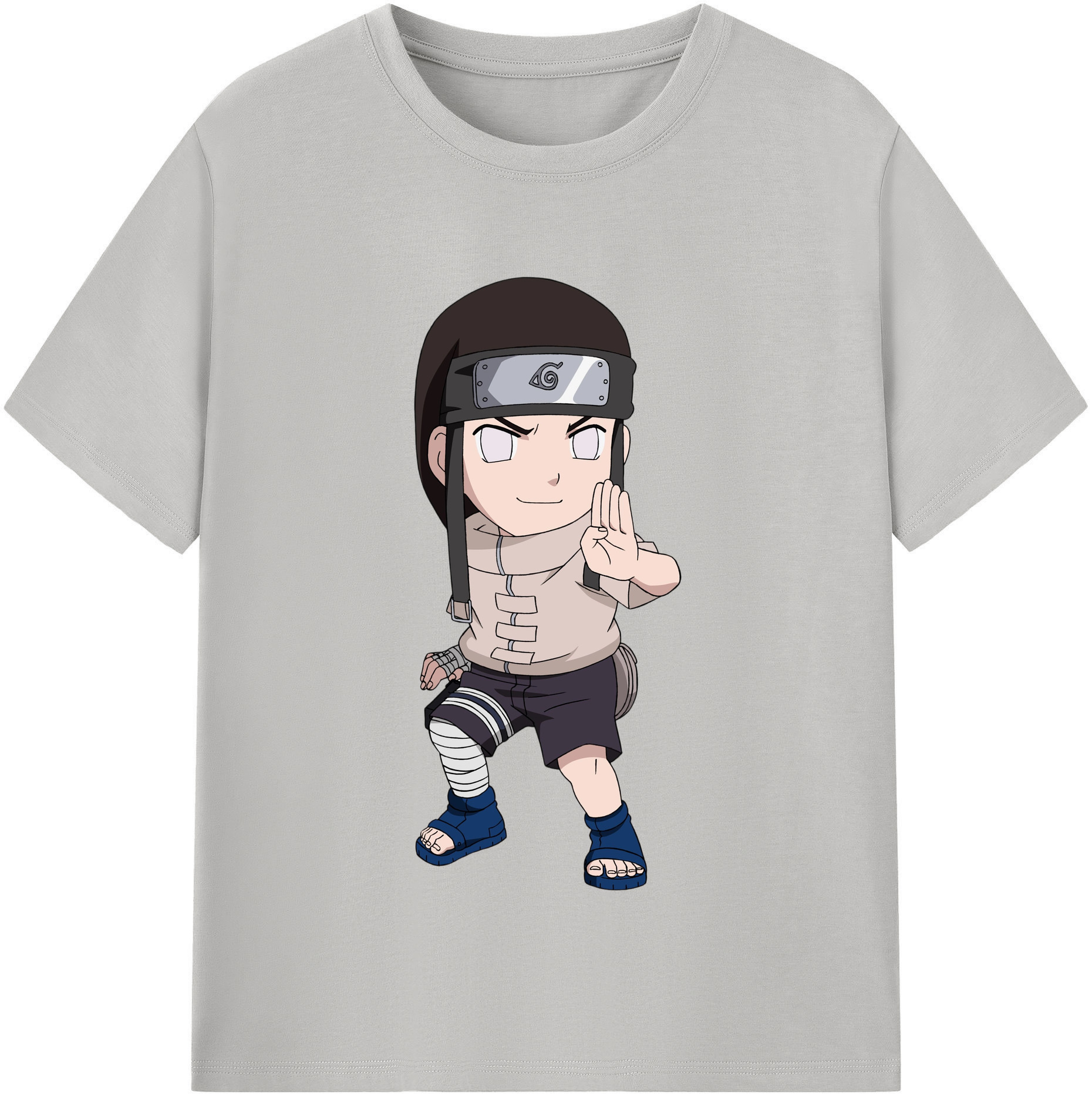 （画像用） NARUTO -ナルト- 日向ネジ Hyūga Neji 綿100％半袖Tシャツ（フロントプリント）