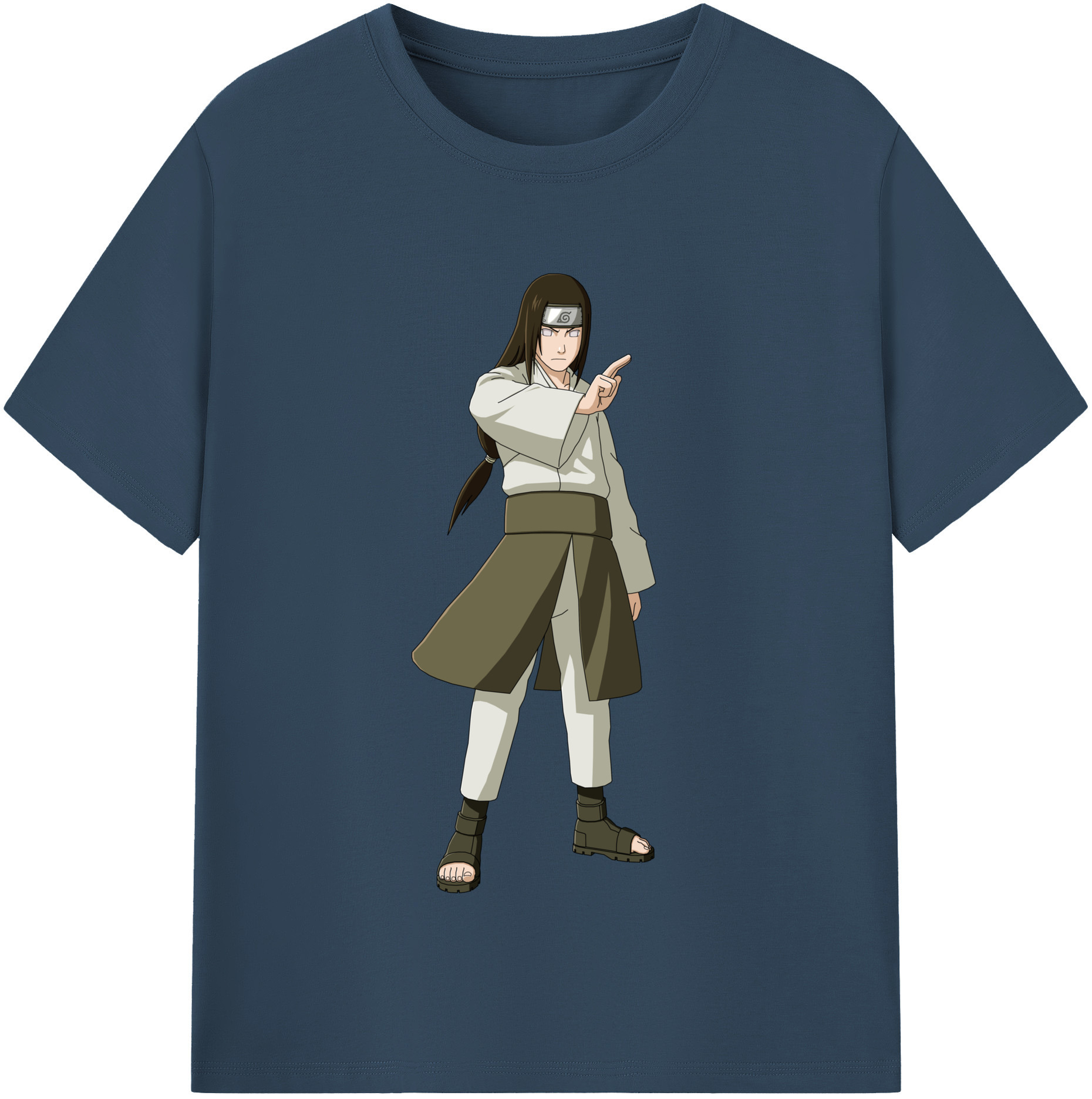 （画像用） NARUTO -ナルト- 日向ネジ Hyūga Neji 綿100％半袖Tシャツ（フロントプリント）