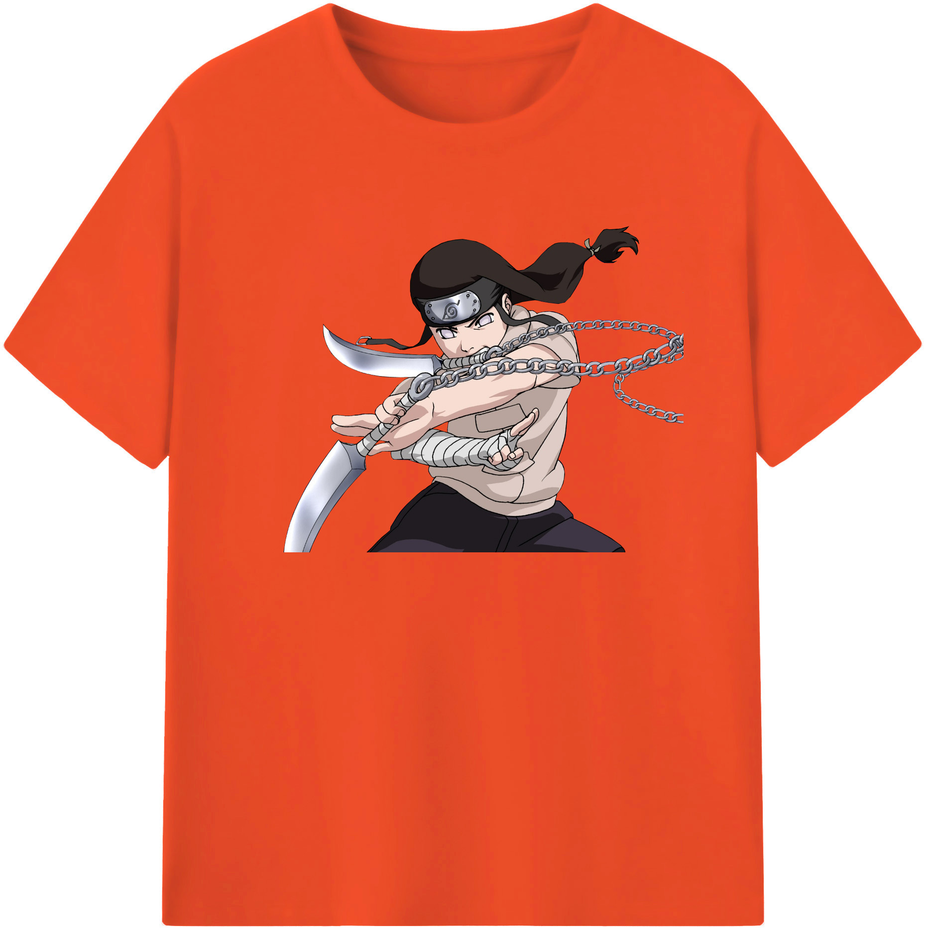 （画像用） NARUTO -ナルト- 日向ネジ Hyūga Neji 綿100％半袖Tシャツ（フロントプリント）