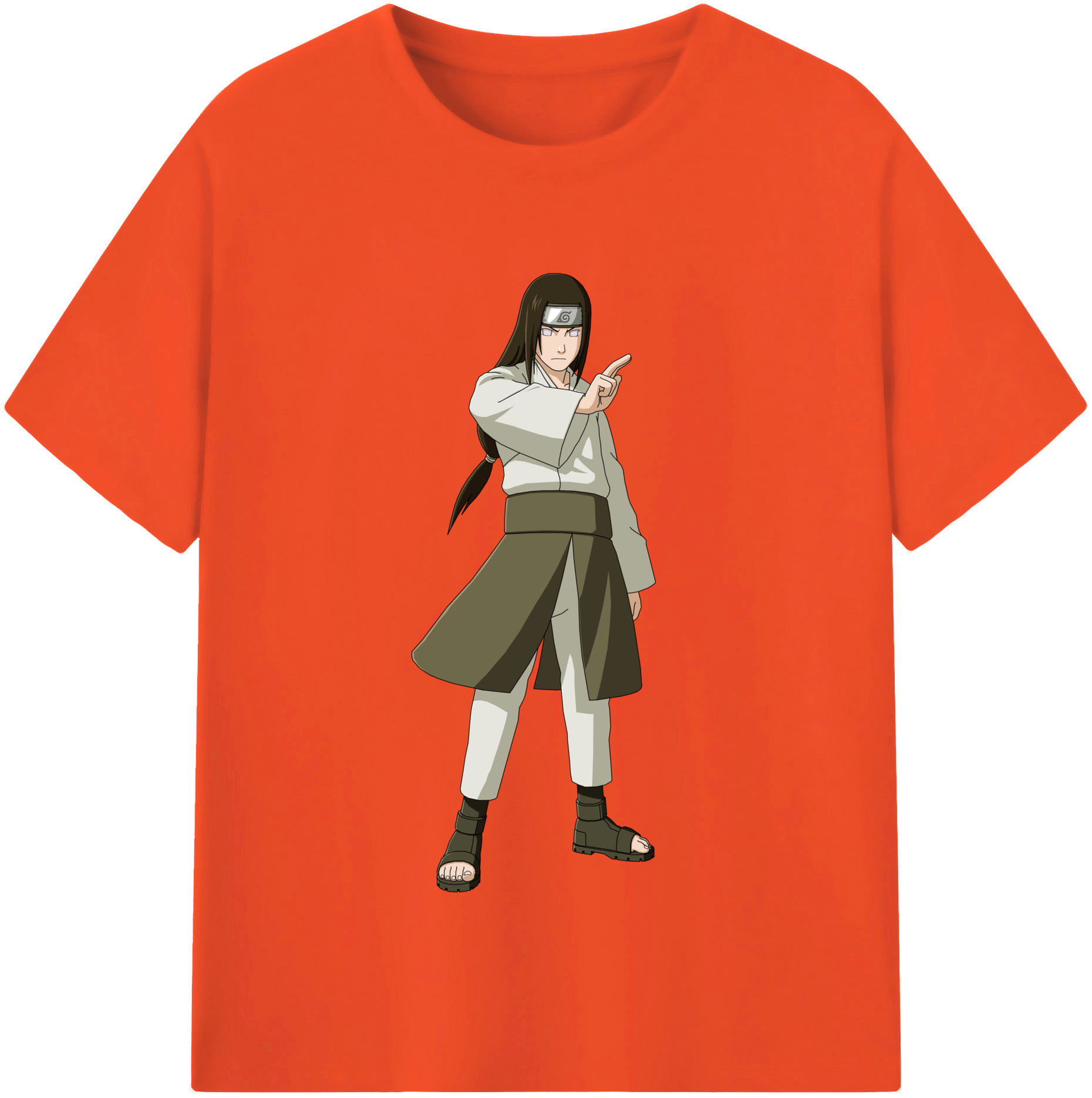 （画像用） NARUTO -ナルト- 日向ネジ Hyūga Neji 綿100％半袖Tシャツ（フロントプリント）
