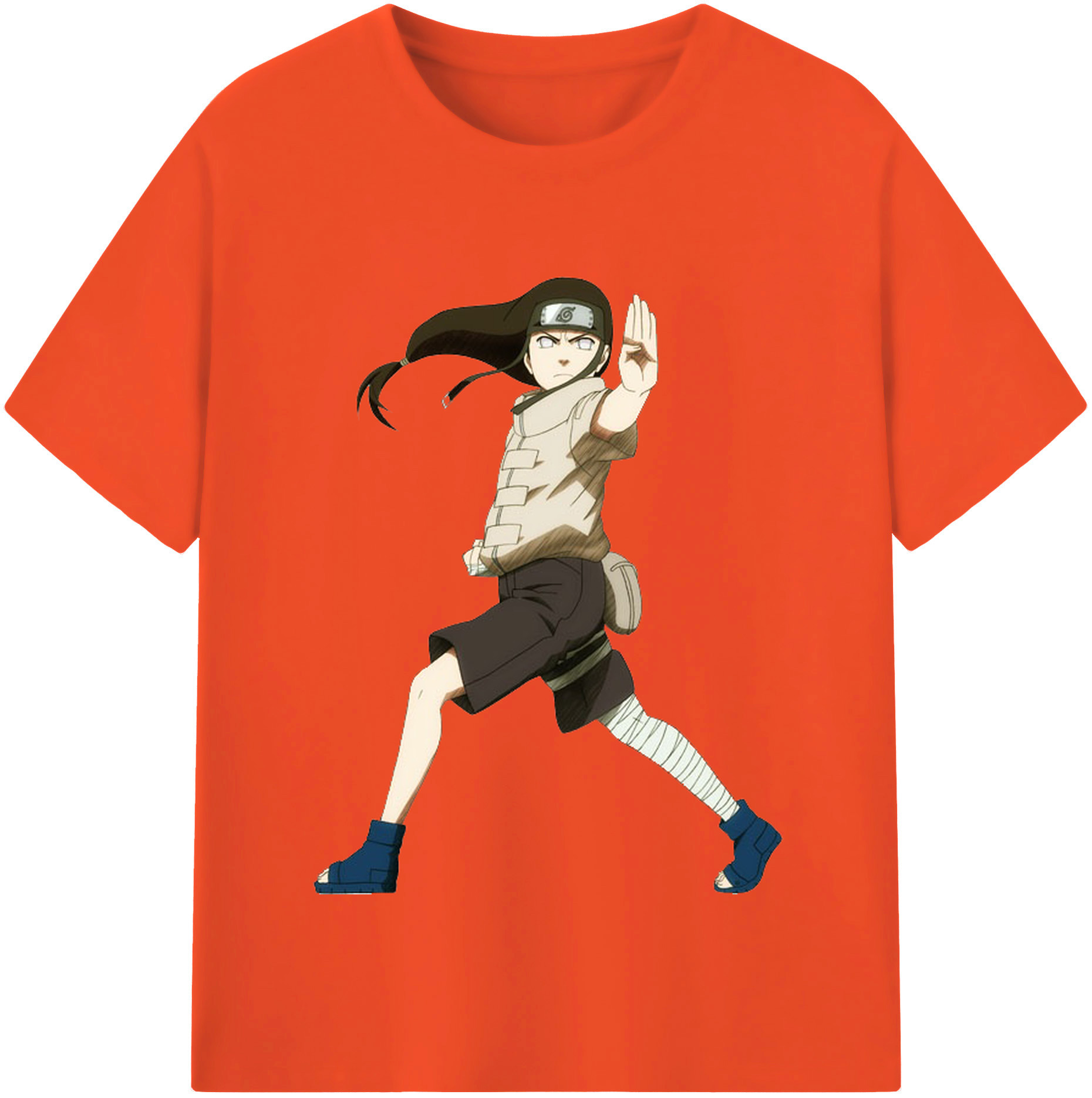 （画像用） NARUTO -ナルト- 日向ネジ Hyūga Neji 綿100％半袖Tシャツ（フロントプリント）