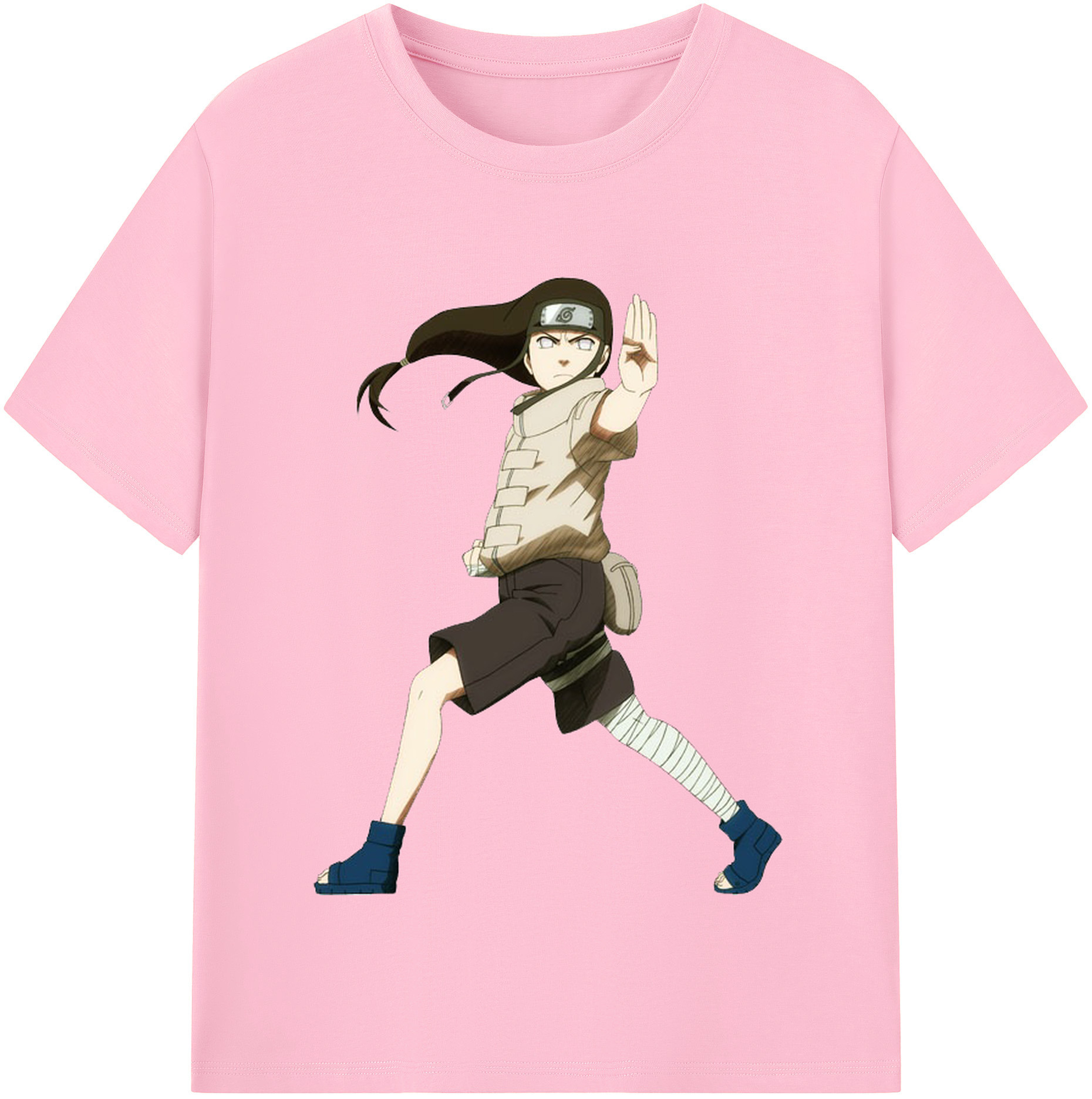（画像用） NARUTO -ナルト- 日向ネジ Hyūga Neji 綿100％半袖Tシャツ（フロントプリント）