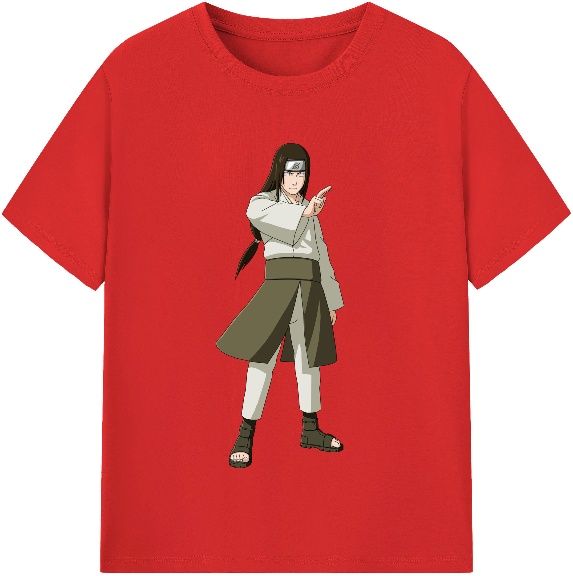 （画像用） NARUTO -ナルト- 日向ネジ Hyūga Neji 綿100％半袖Tシャツ（フロントプリント）