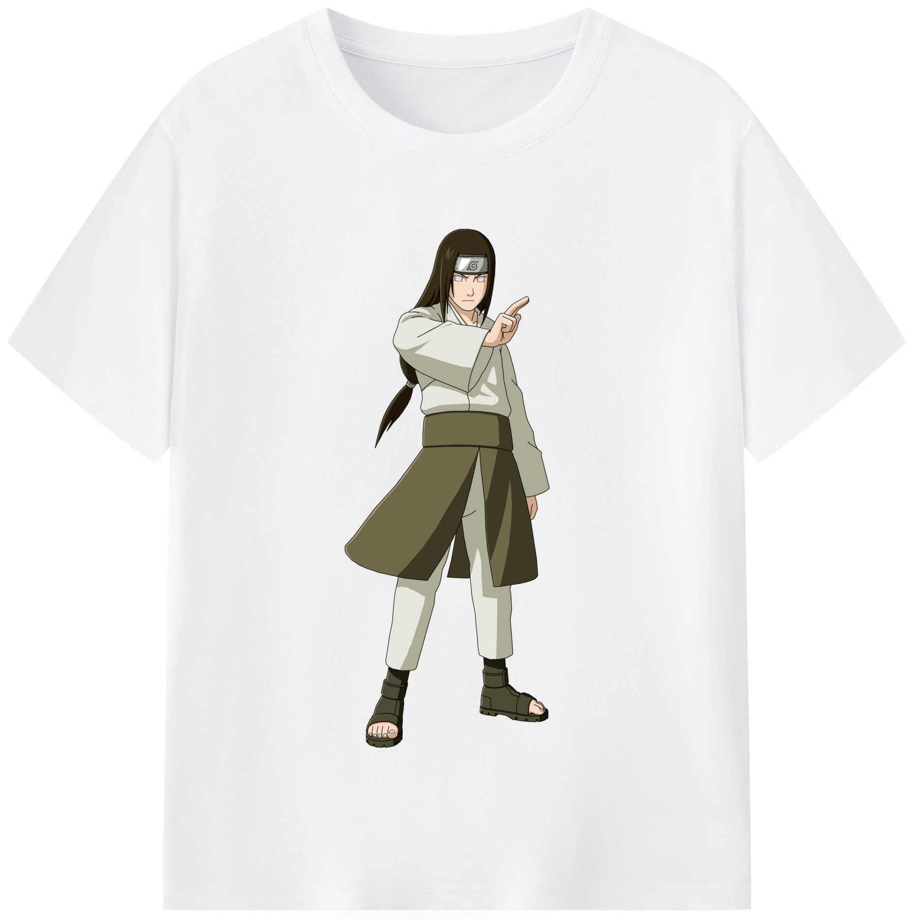 （画像用） NARUTO -ナルト- 日向ネジ Hyūga Neji 綿100％半袖Tシャツ（フロントプリント）
