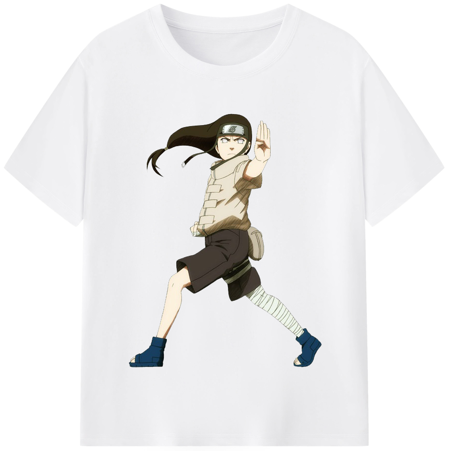 （画像用） NARUTO -ナルト- 日向ネジ Hyūga Neji 綿100％半袖Tシャツ（フロントプリント）