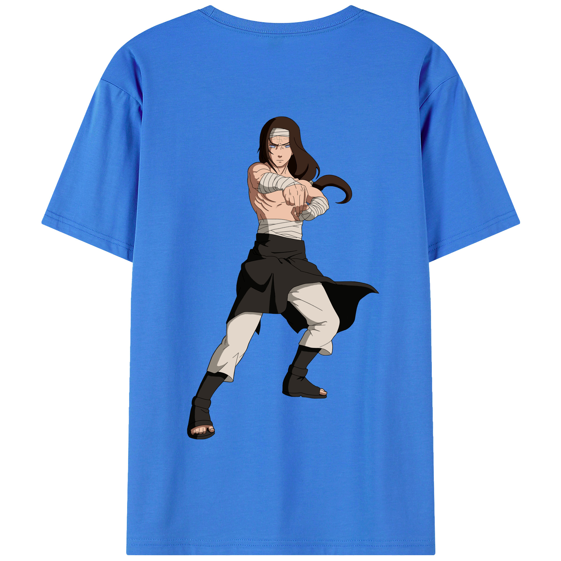 （画像用） NARUTO -ナルト- 日向ネジ Hyūga Neji 綿100％半袖Tシャツ（背面プリント）