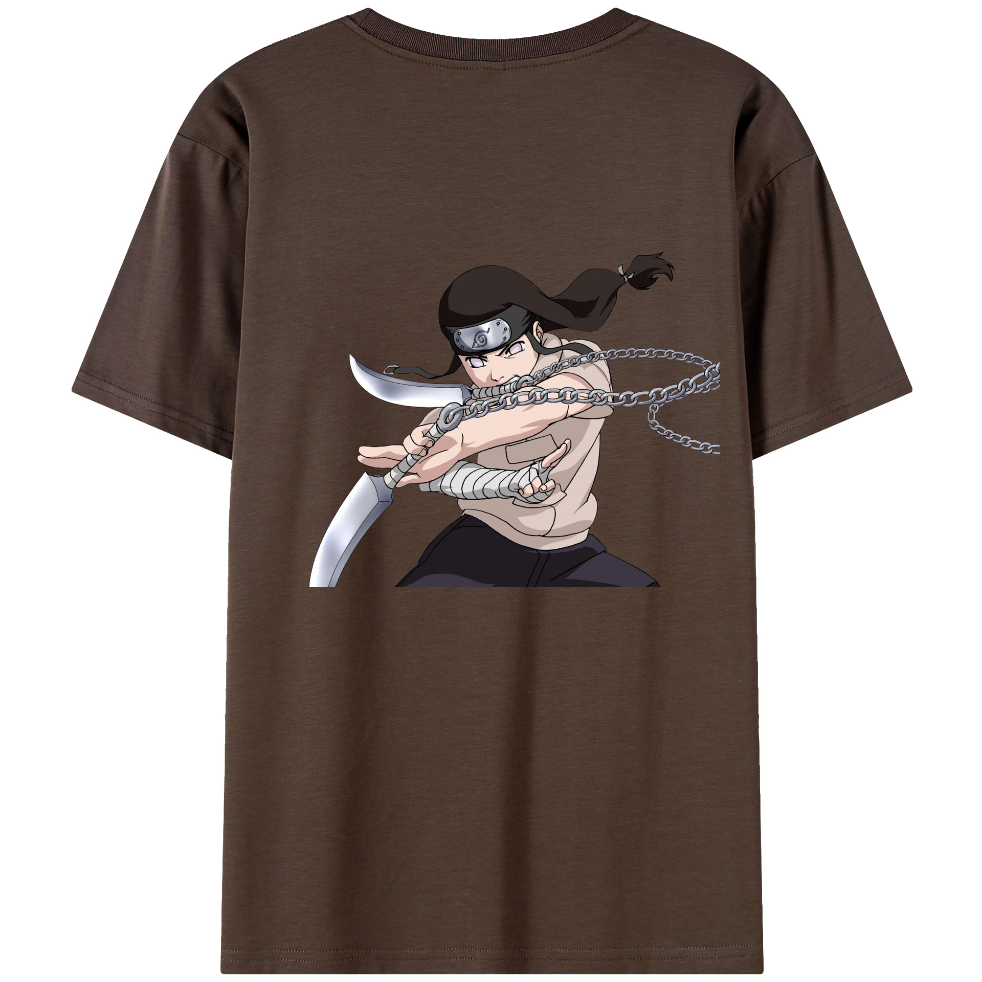 （画像用） NARUTO -ナルト- 日向ネジ Hyūga Neji 綿100％半袖Tシャツ（背面プリント）