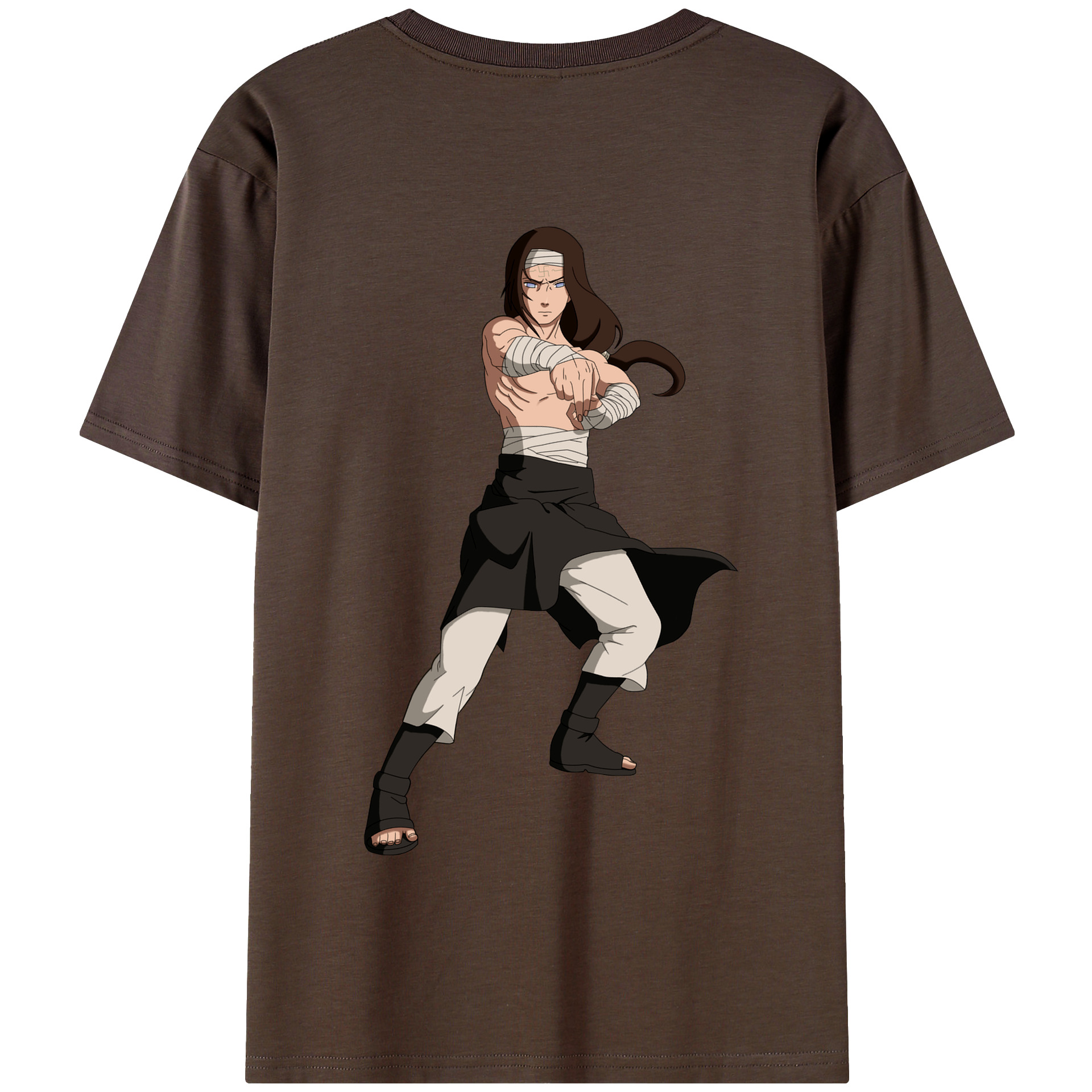 （画像用） NARUTO -ナルト- 日向ネジ Hyūga Neji 綿100％半袖Tシャツ（背面プリント）