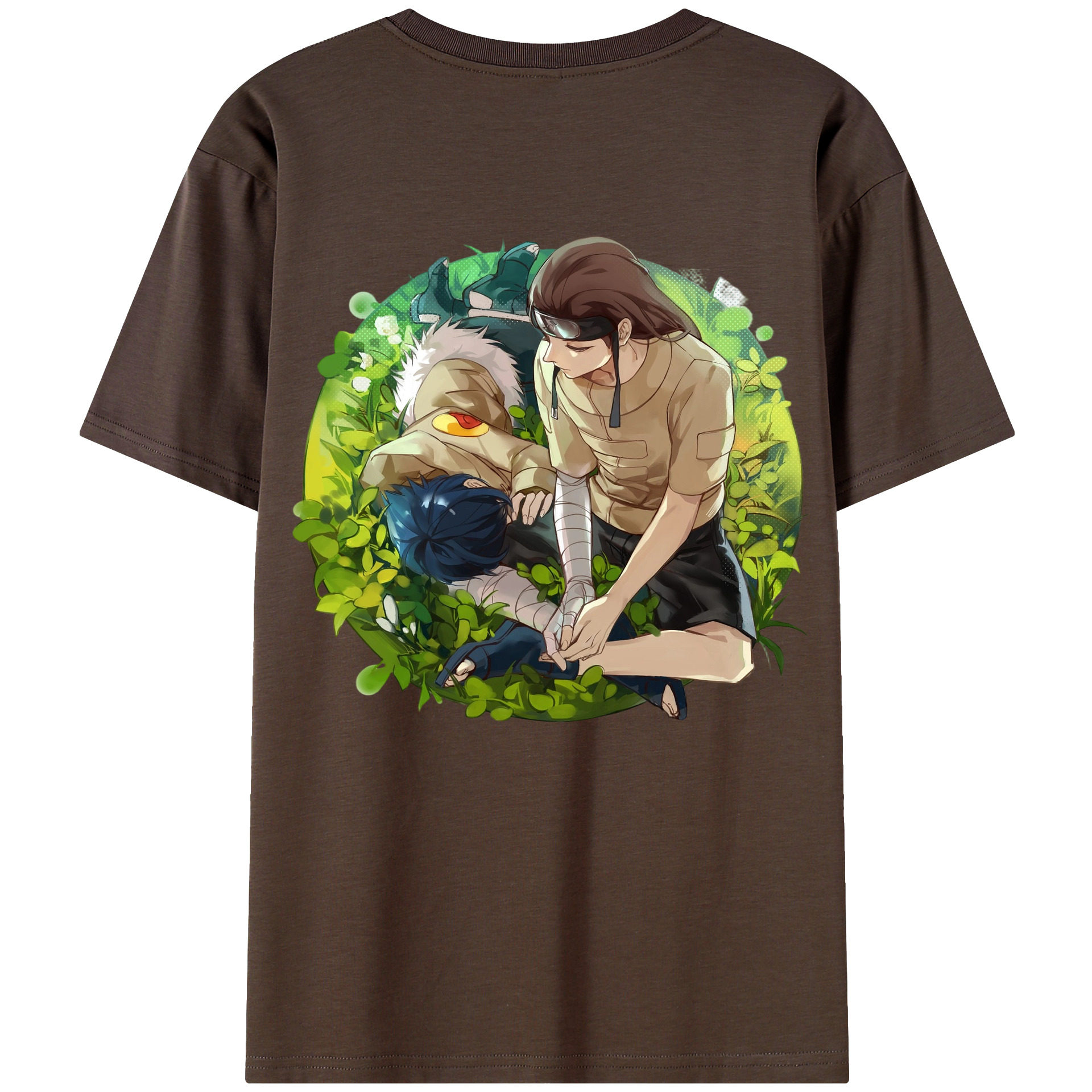 （画像用） NARUTO -ナルト- 日向ネジ Hyūga Neji 綿100％半袖Tシャツ（背面プリント）
