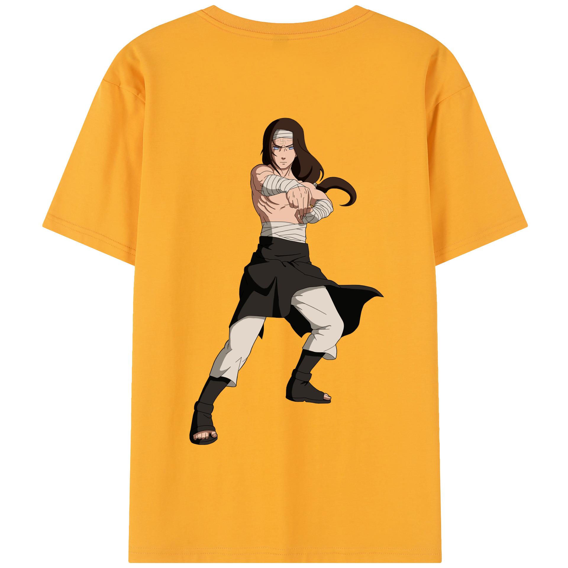 （画像用） NARUTO -ナルト- 日向ネジ Hyūga Neji 綿100％半袖Tシャツ（背面プリント）