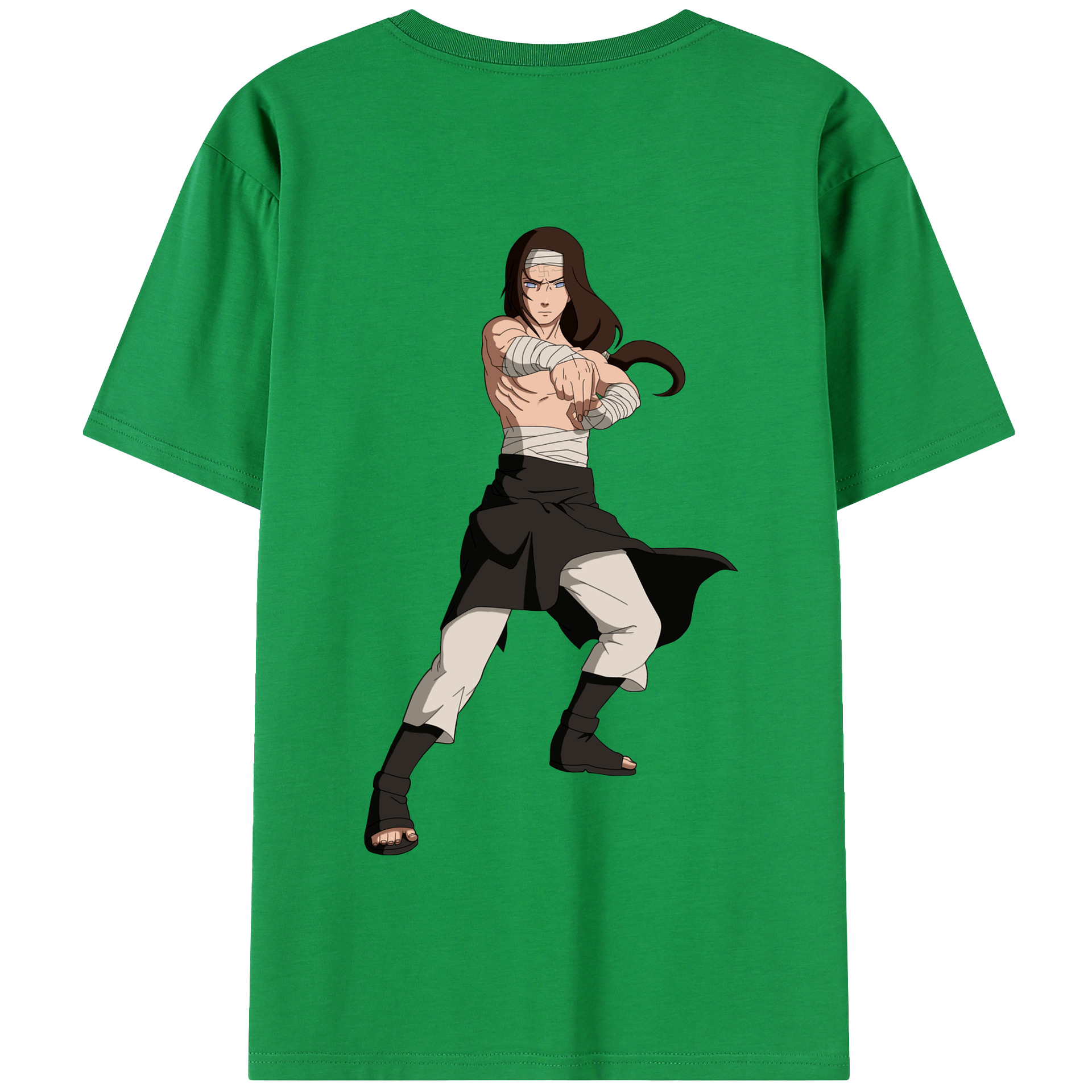 （画像用） NARUTO -ナルト- 日向ネジ Hyūga Neji 綿100％半袖Tシャツ（背面プリント）