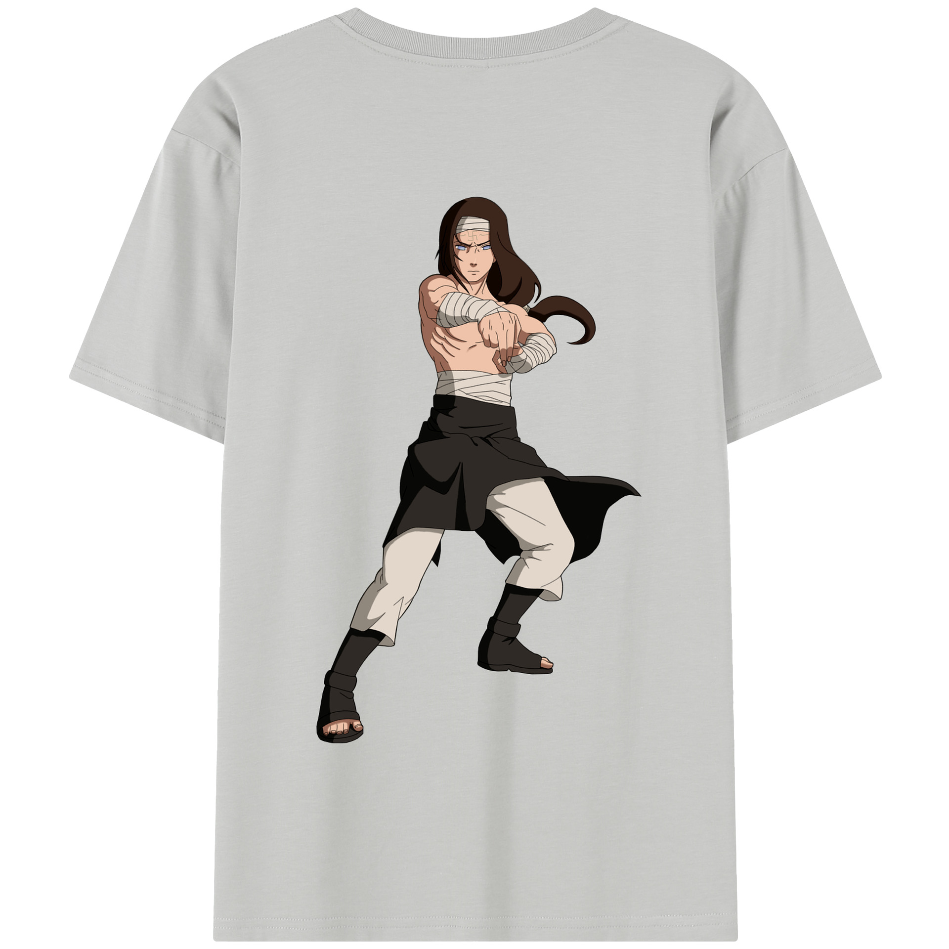 （画像用） NARUTO -ナルト- 日向ネジ Hyūga Neji 綿100％半袖Tシャツ（背面プリント）