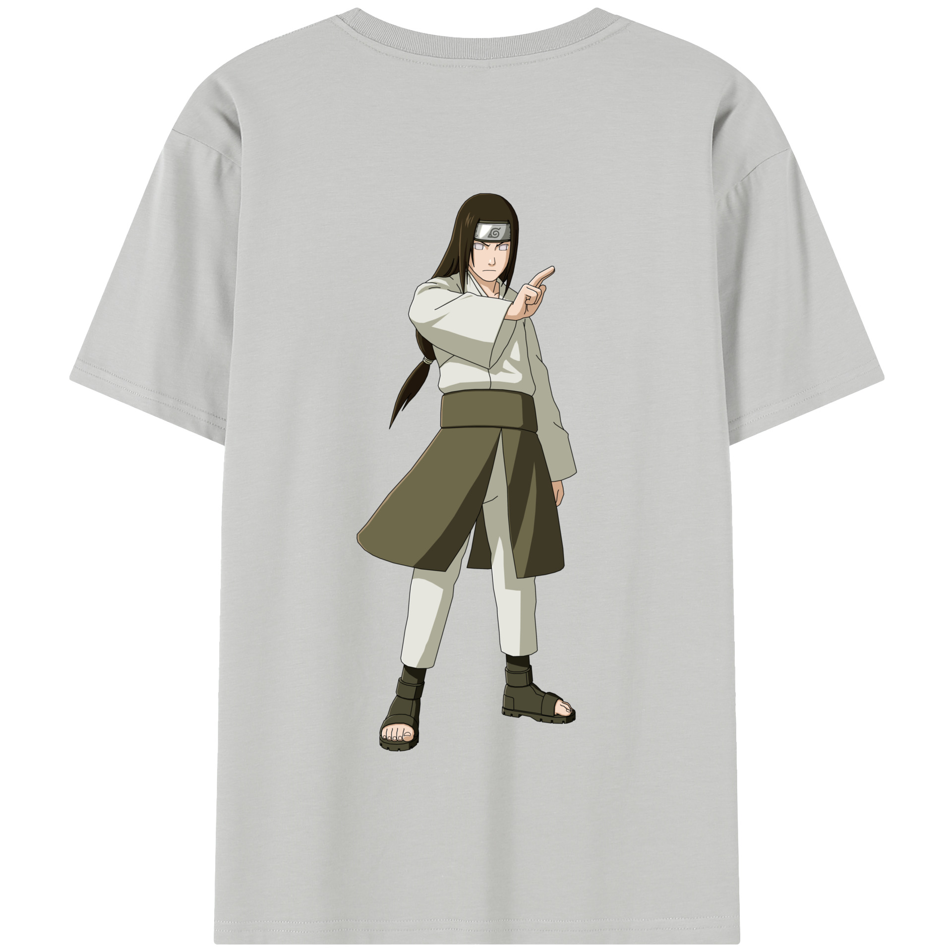 （画像用） NARUTO -ナルト- 日向ネジ Hyūga Neji 綿100％半袖Tシャツ（背面プリント）