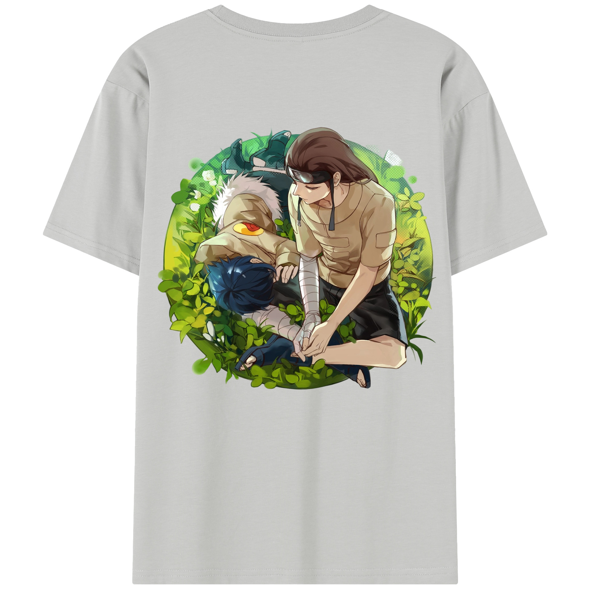 （画像用） NARUTO -ナルト- 日向ネジ Hyūga Neji 綿100％半袖Tシャツ（背面プリント）