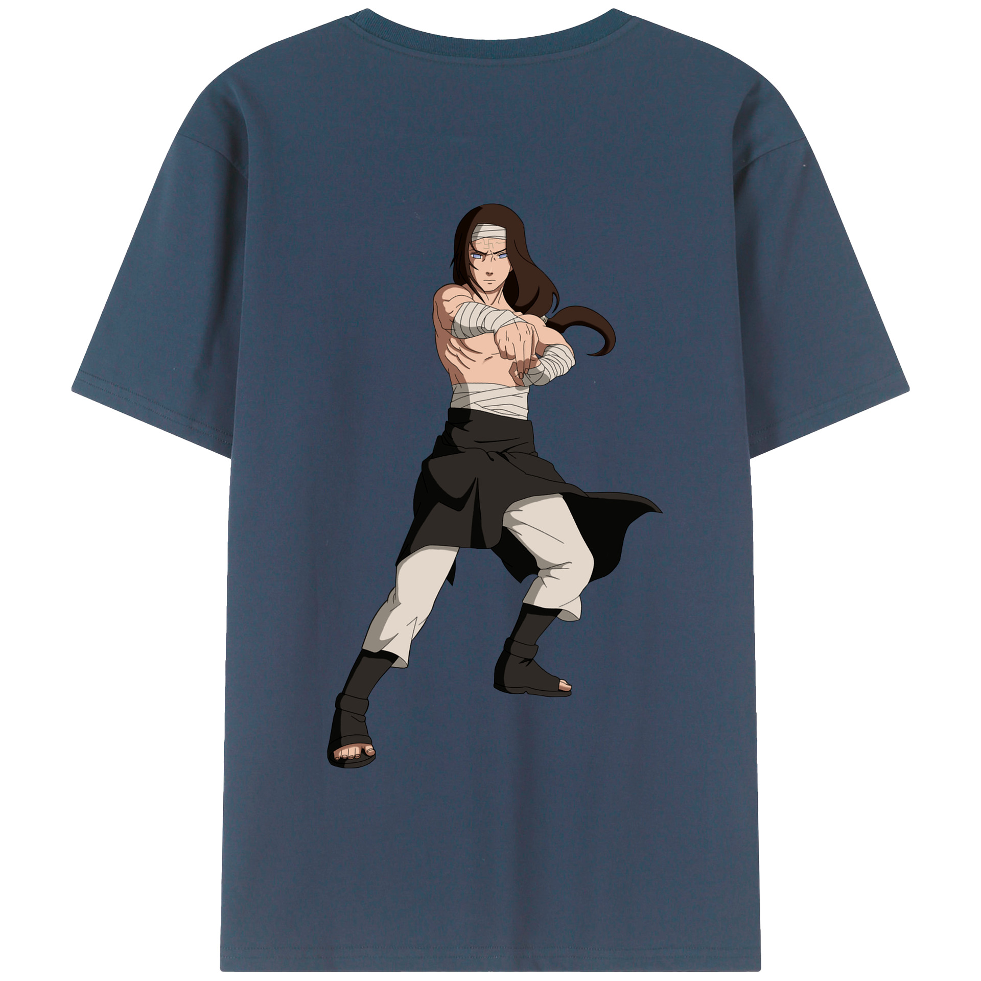 （画像用） NARUTO -ナルト- 日向ネジ Hyūga Neji 綿100％半袖Tシャツ（背面プリント）