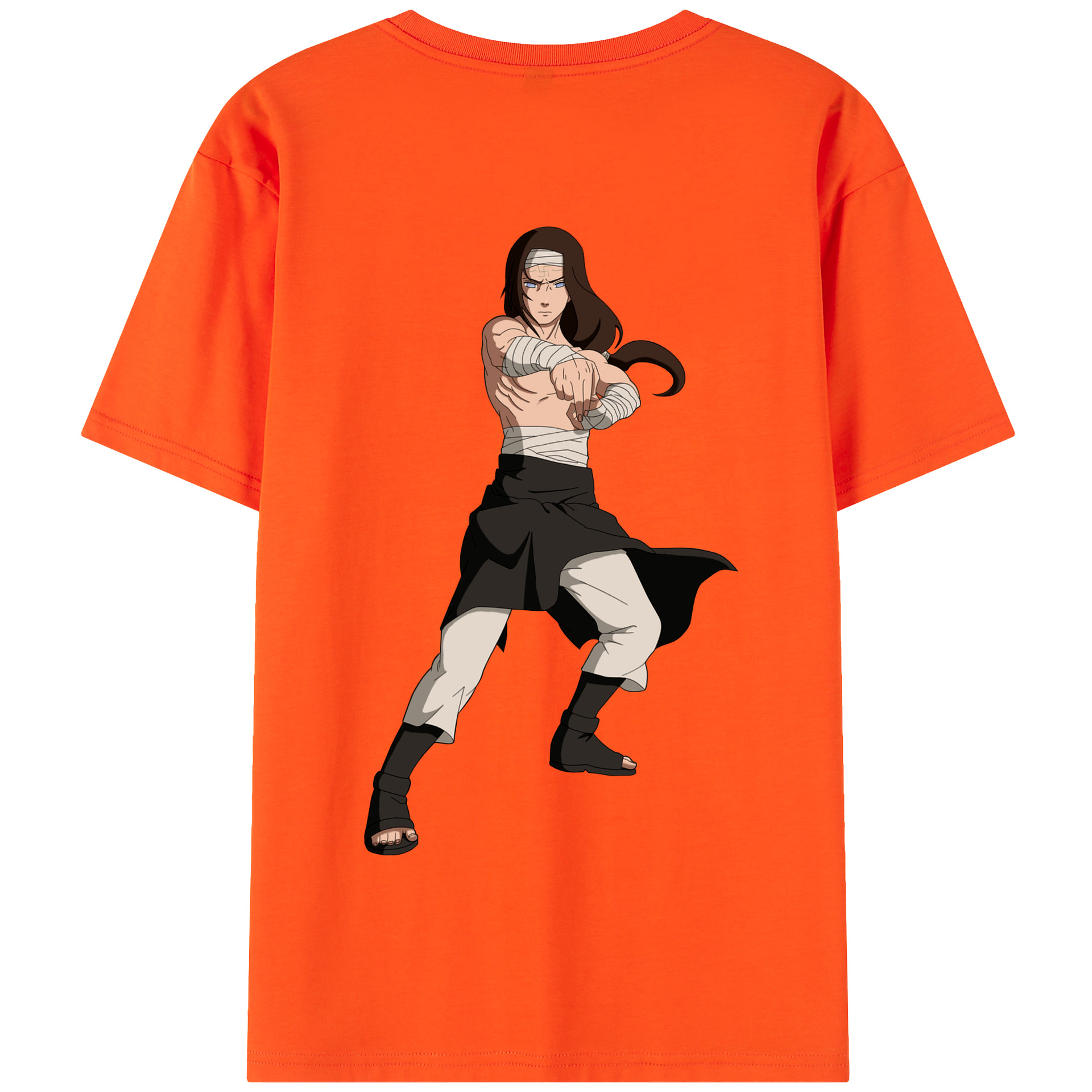 （画像用） NARUTO -ナルト- 日向ネジ Hyūga Neji 綿100％半袖Tシャツ（背面プリント）