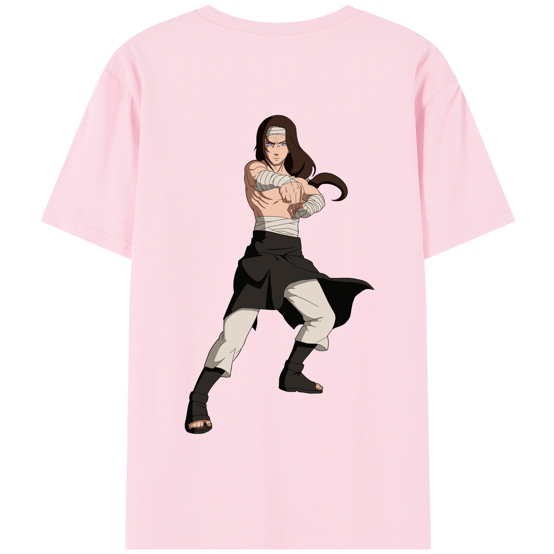 （画像用） NARUTO -ナルト- 日向ネジ Hyūga Neji 綿100％半袖Tシャツ（背面プリント）