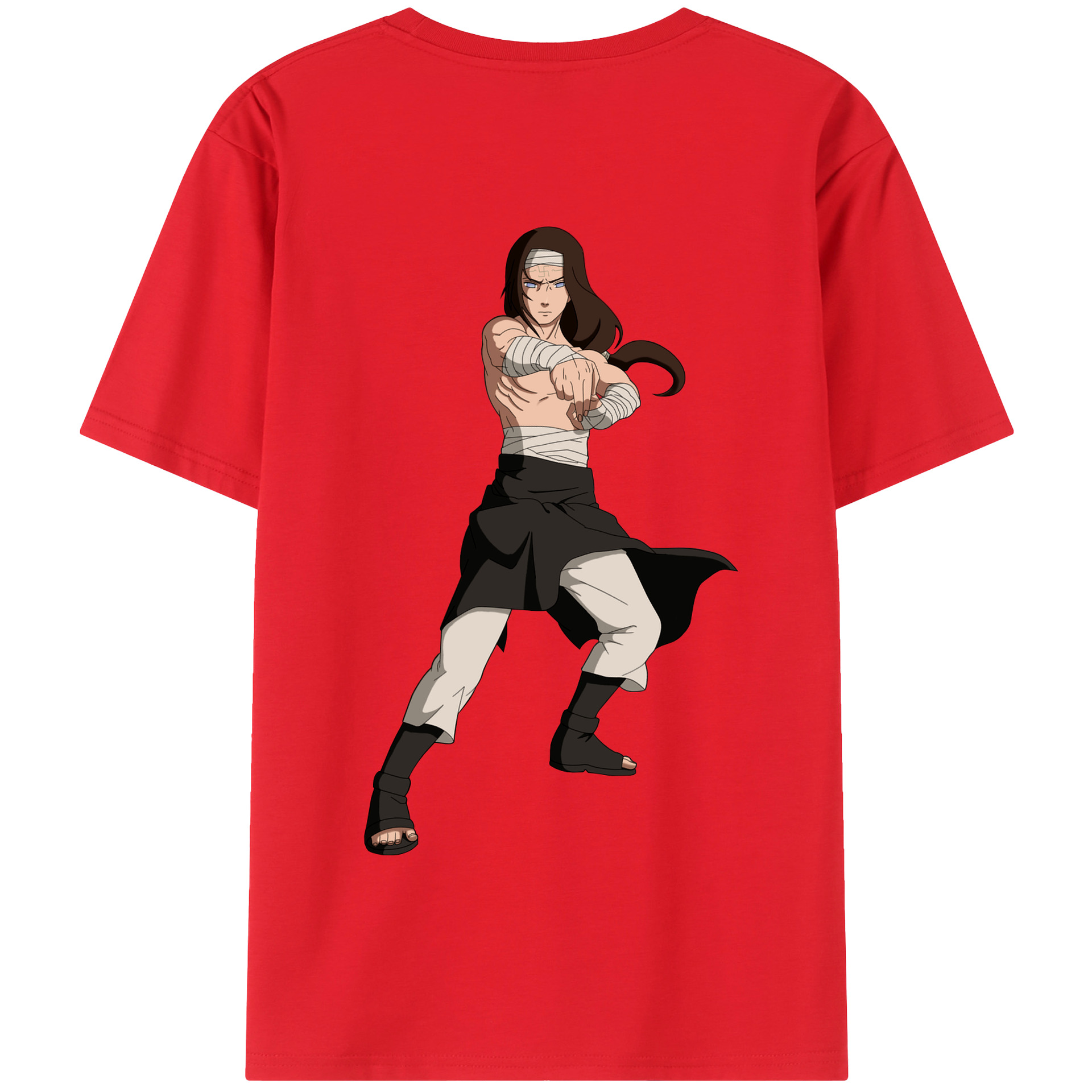 （画像用） NARUTO -ナルト- 日向ネジ Hyūga Neji 綿100％半袖Tシャツ（背面プリント）