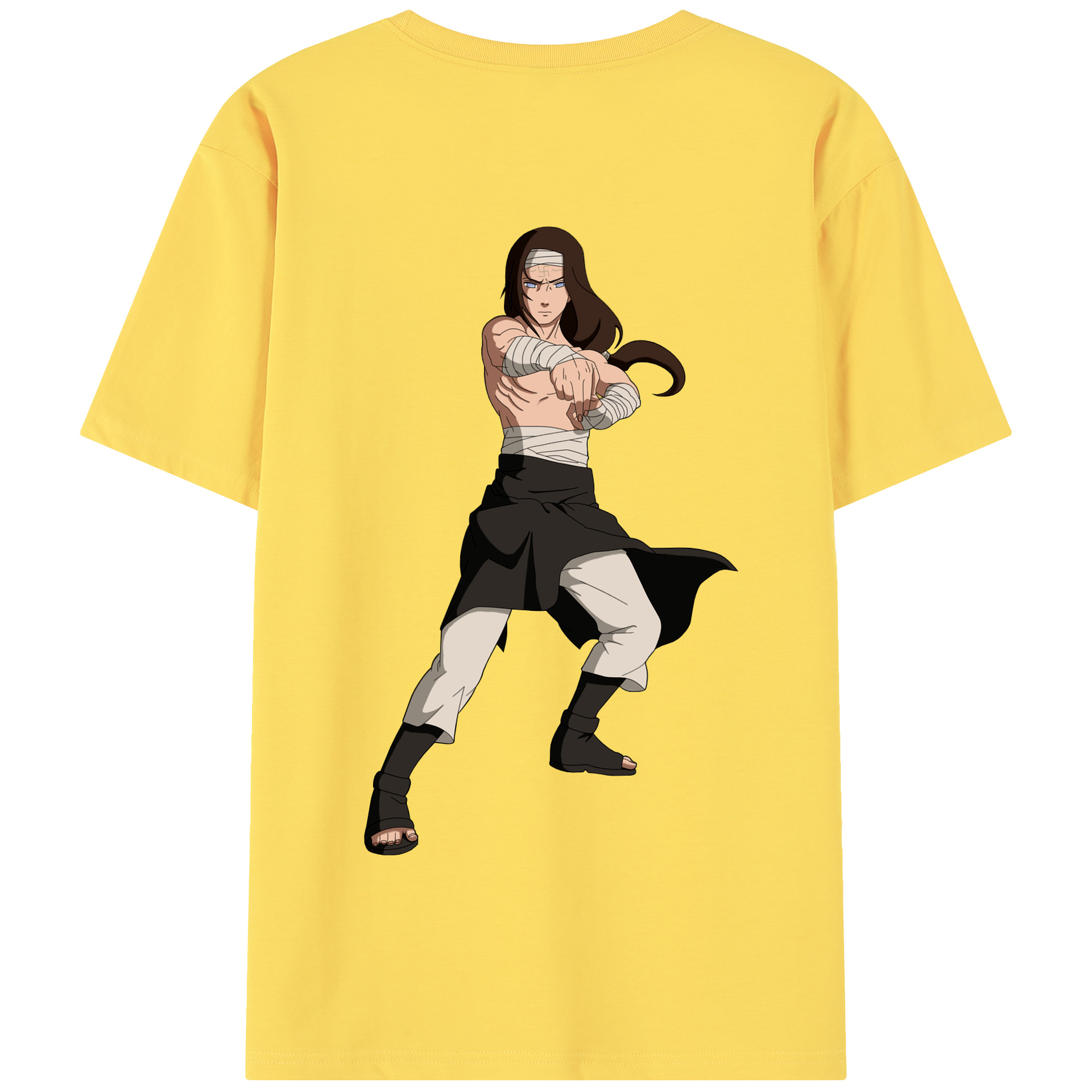 （画像用） NARUTO -ナルト- 日向ネジ Hyūga Neji 綿100％半袖Tシャツ（背面プリント）