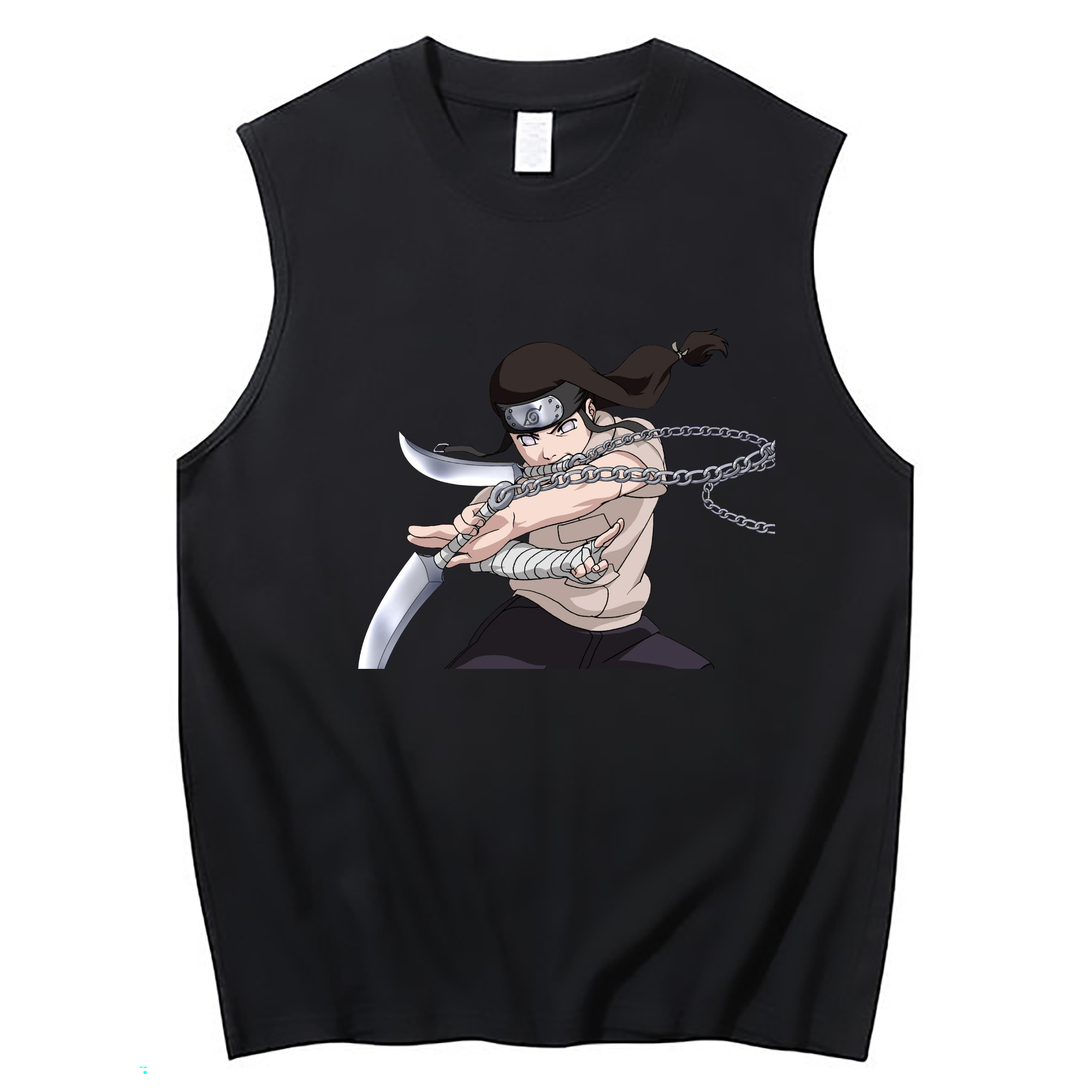 （画像用） NARUTO -ナルト- 日向ネジ Hyūga Neji コットン100％タンクトップ（フロントプリント）