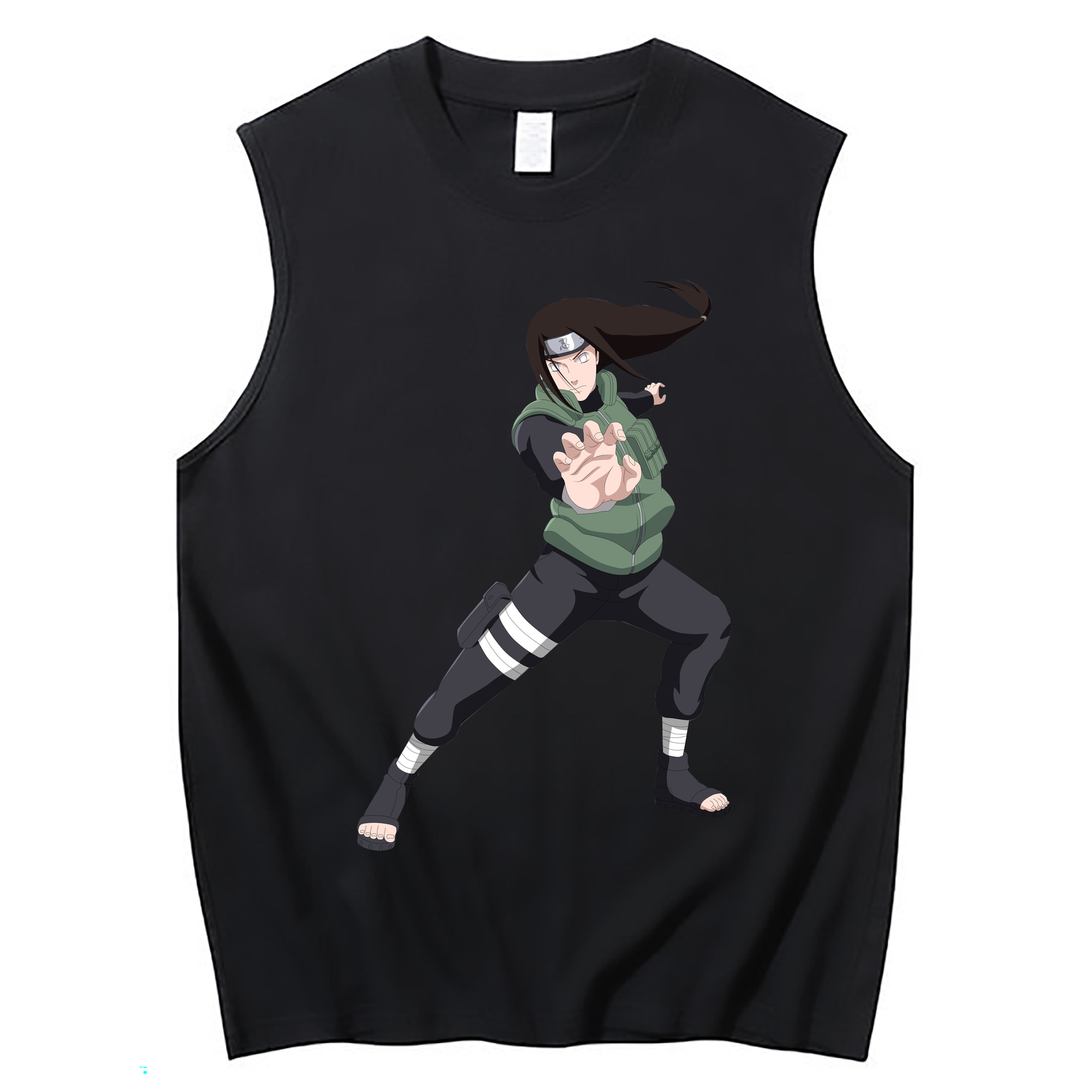 （画像用） NARUTO -ナルト- 日向ネジ Hyūga Neji コットン100％タンクトップ（フロントプリント）