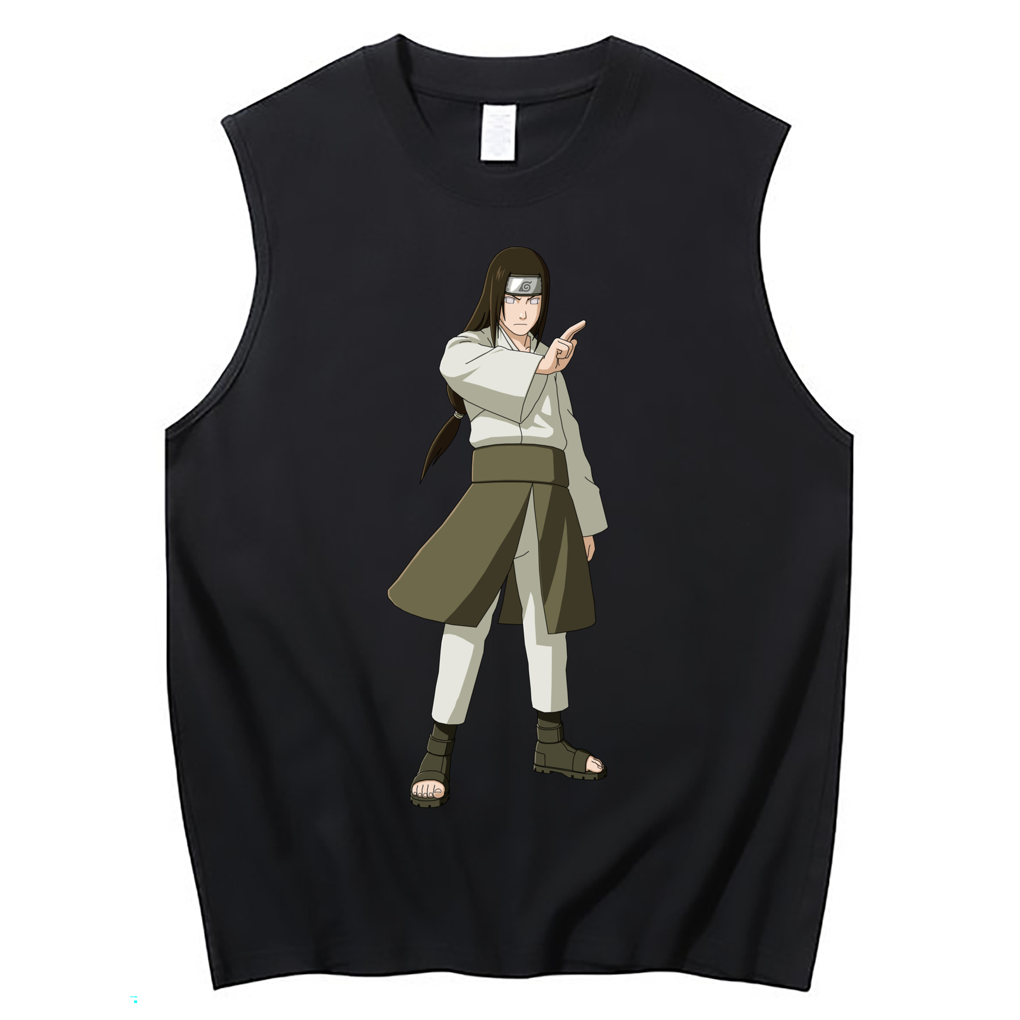 （画像用） NARUTO -ナルト- 日向ネジ Hyūga Neji コットン100％タンクトップ（フロントプリント）