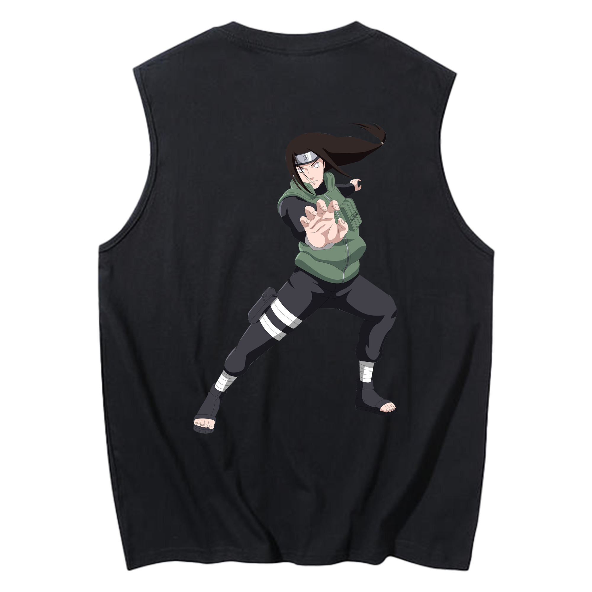 （画像用） NARUTO -ナルト- 日向ネジ Hyūga Neji コットン100％タンクトップ（背面プリント）