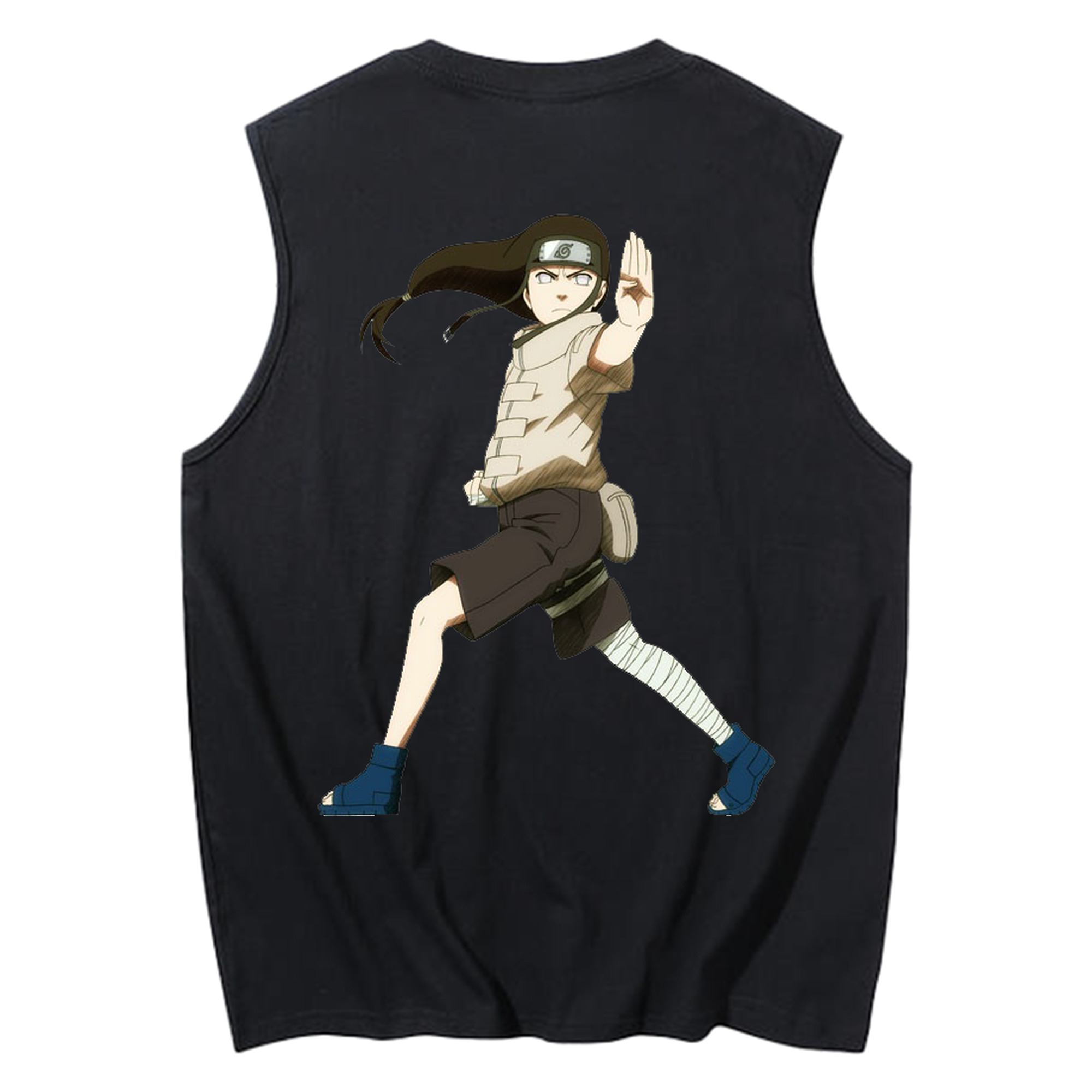 （画像用） NARUTO -ナルト- 日向ネジ Hyūga Neji コットン100％タンクトップ（背面プリント）