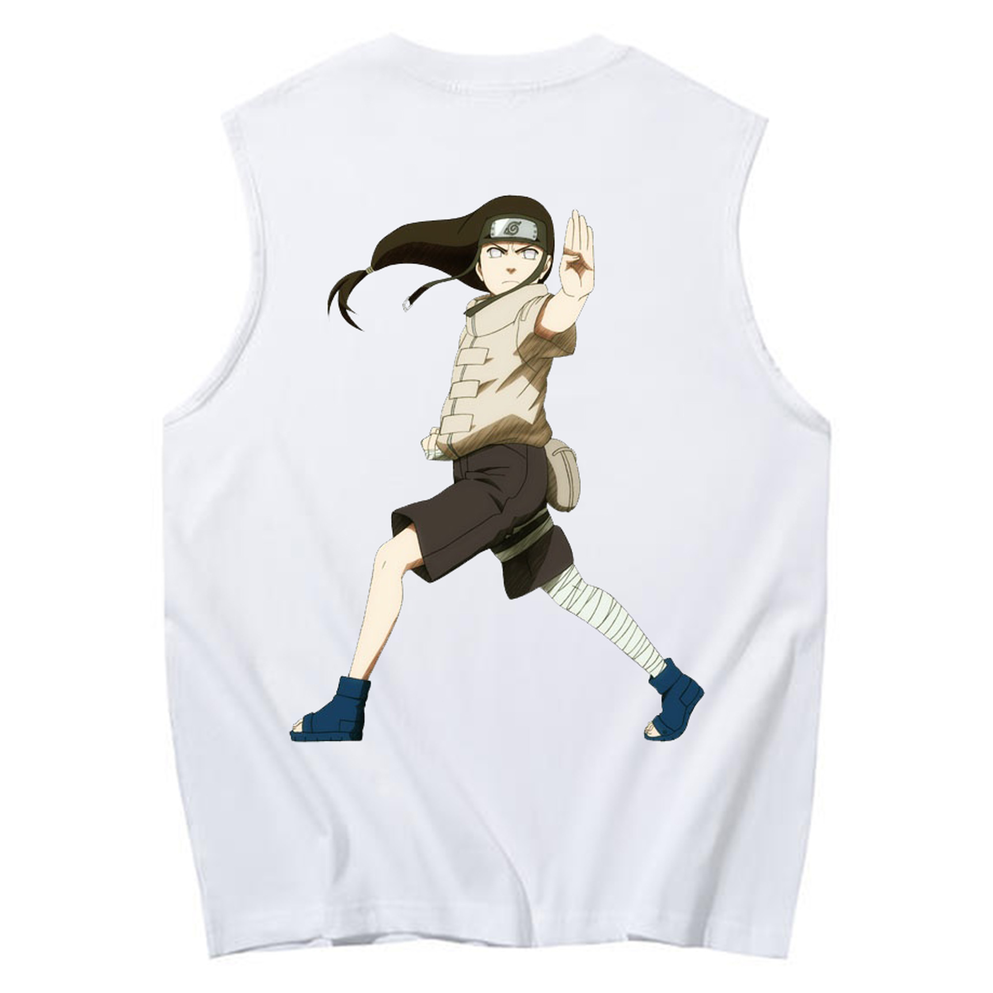 （画像用） NARUTO -ナルト- 日向ネジ Hyūga Neji コットン100％タンクトップ（背面プリント）