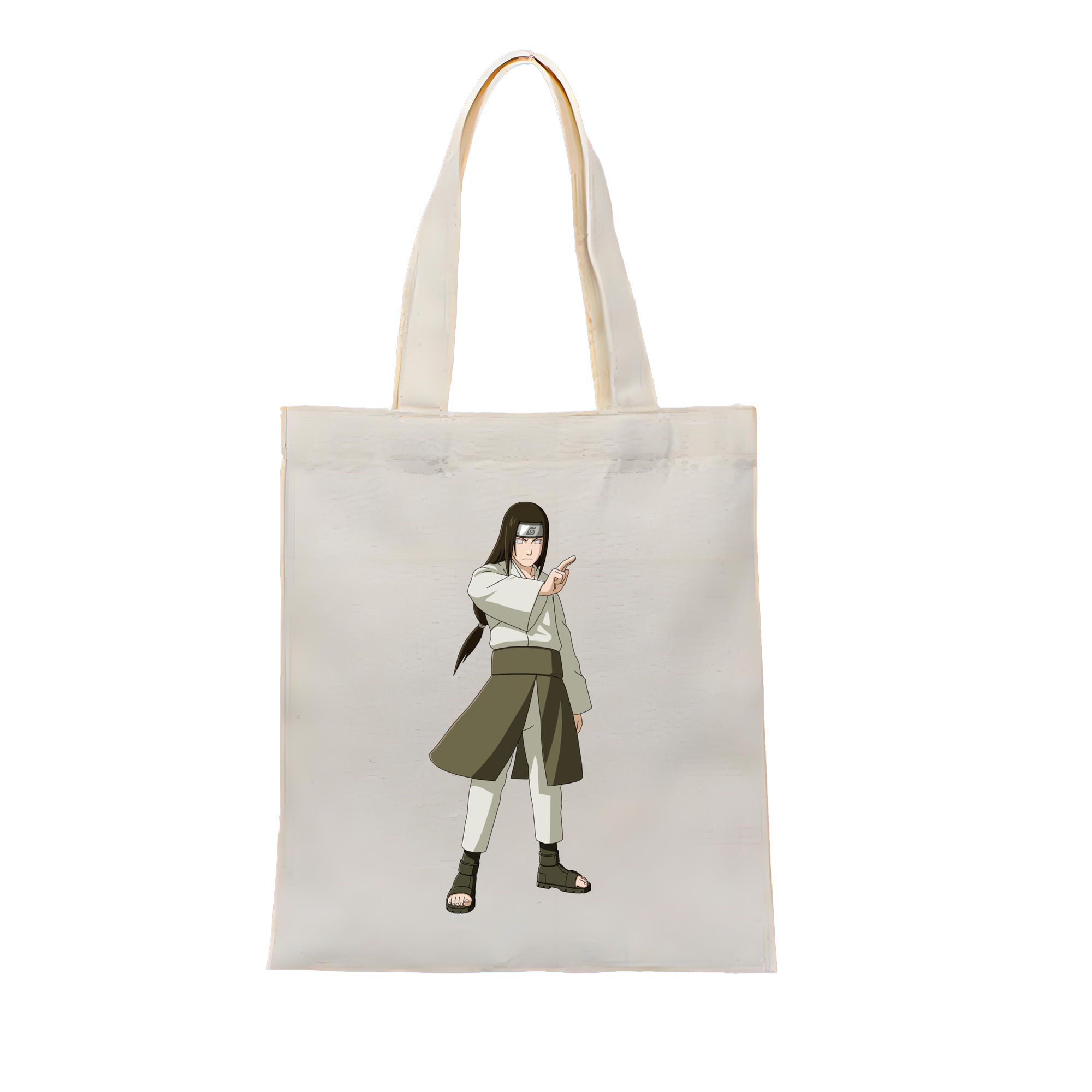 （画像用） NARUTO -ナルト- 日向ネジ Hyūga Neji 縦型キャンバス生地手提げバッグ　トートバッグ