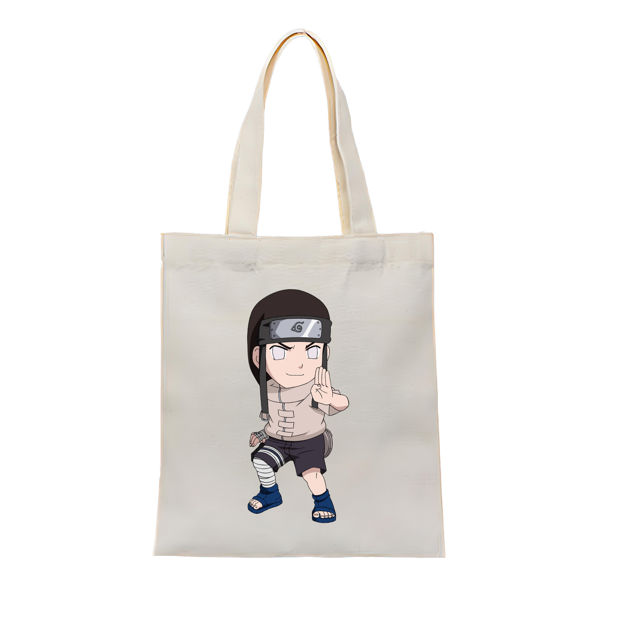 （画像用） NARUTO -ナルト- 日向ネジ Hyūga Neji 縦型キャンバス生地手提げバッグ　トートバッグ